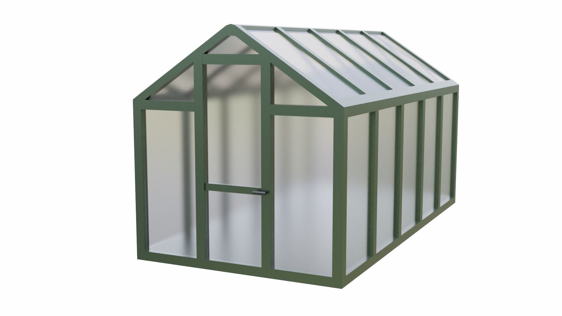 Greenhouse with glass roof Low-poly 3D model_5