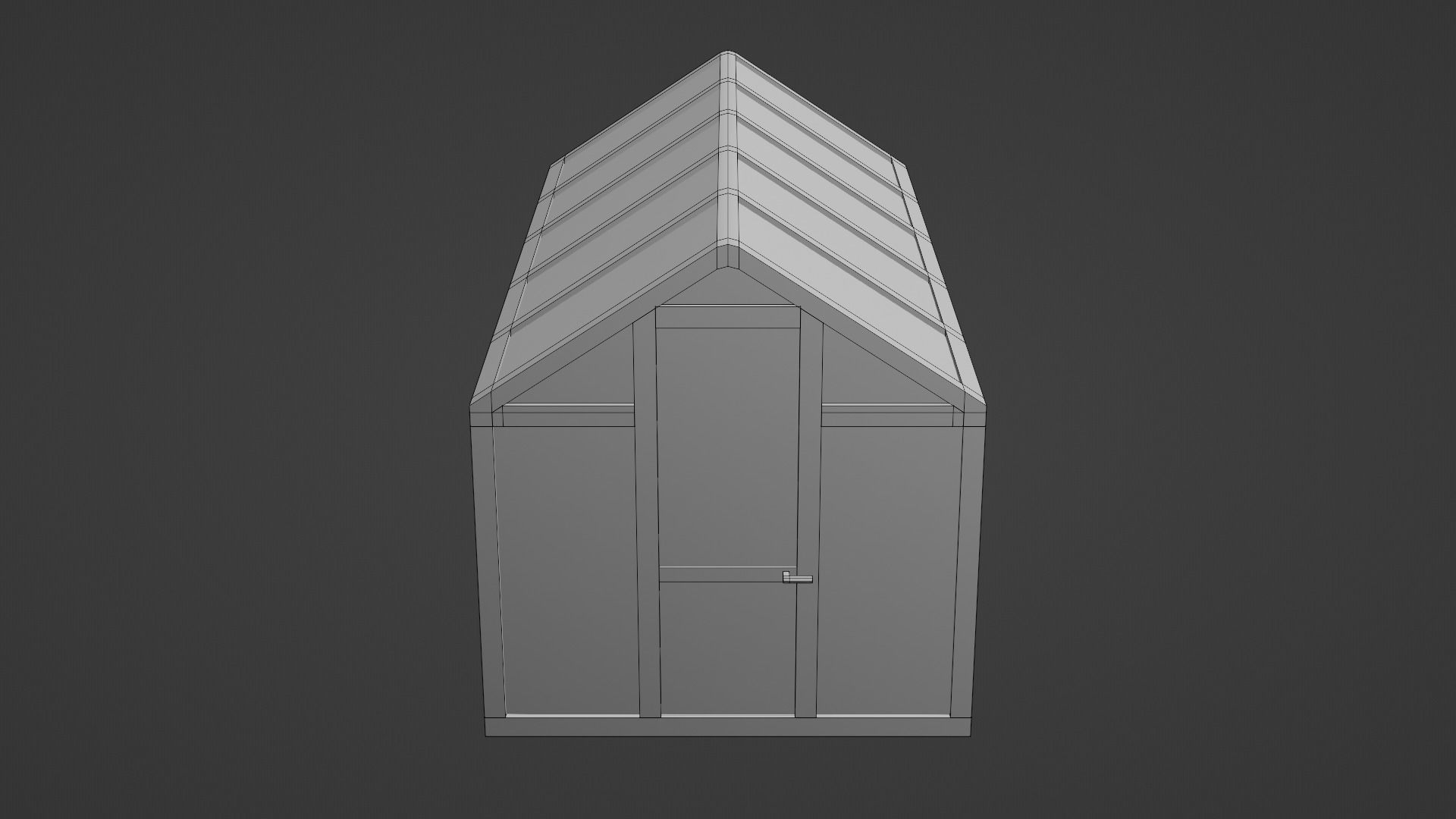 Greenhouse with glass roof Low-poly 3D model_9