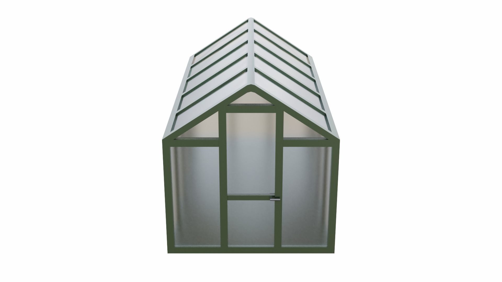 Greenhouse with glass roof Low-poly 3D model_3