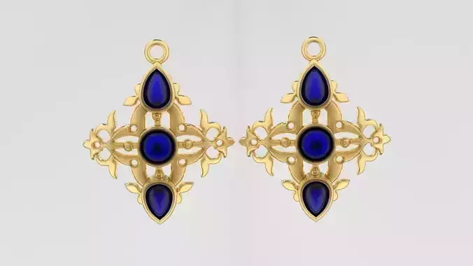gem stone filigree earring 