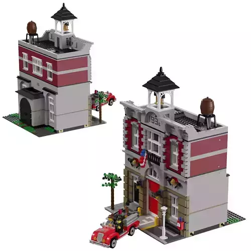 Lego - 10197 Fire Brigade 3D model