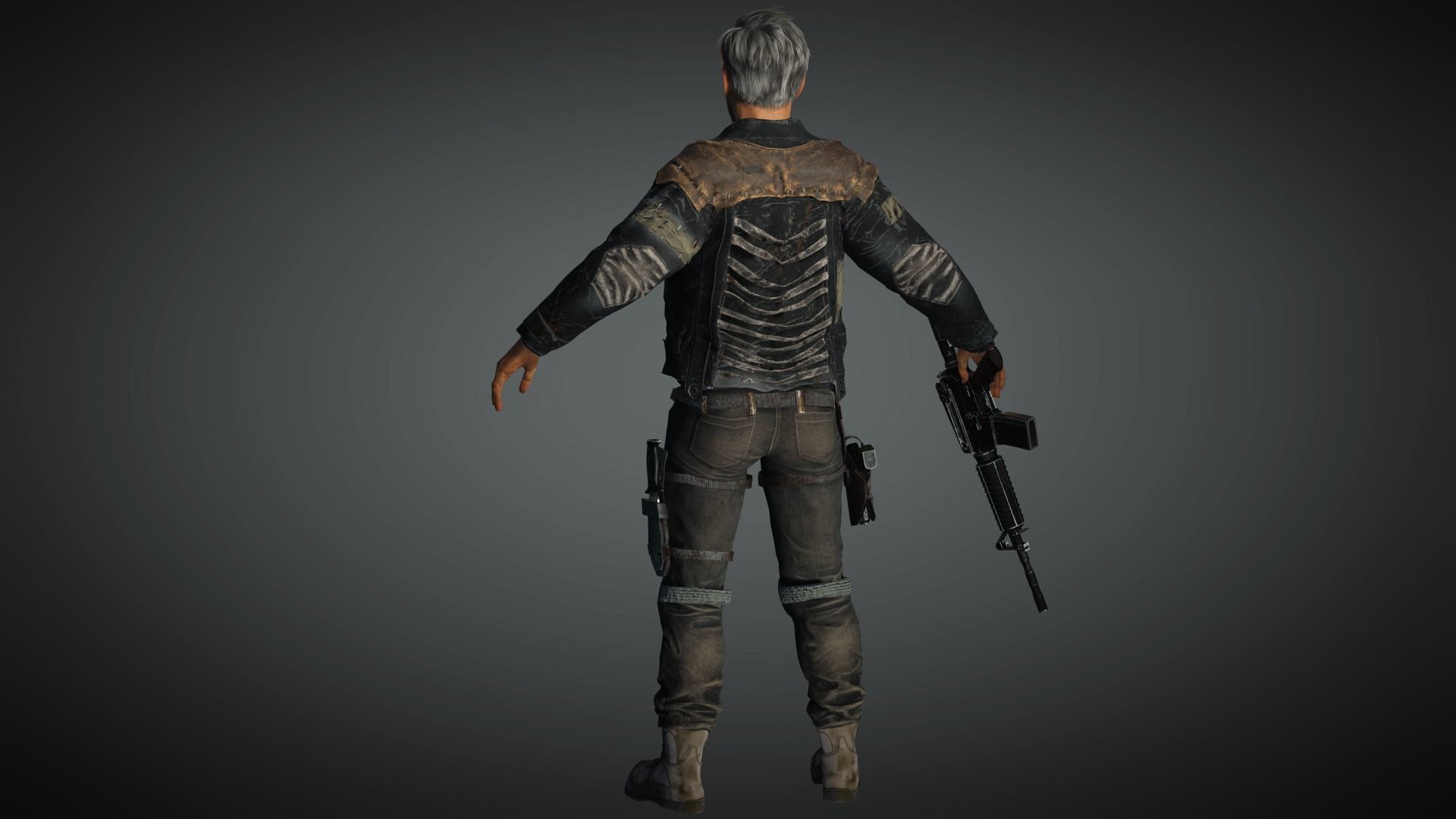 AAA Apocalypse Male Character 04 Low-poly 3D model_8