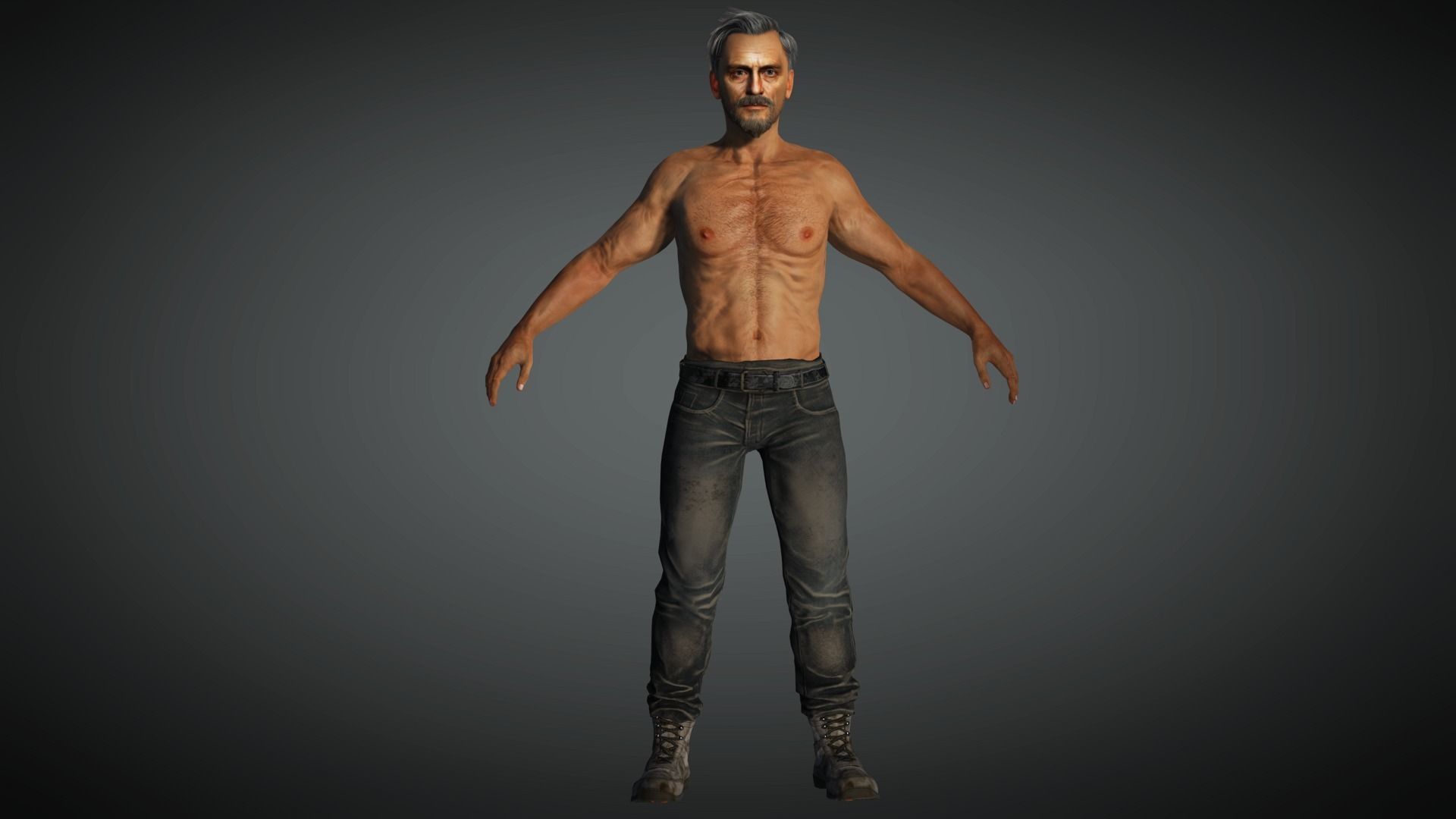 AAA Apocalypse Male Character 04 Low-poly 3D model_6