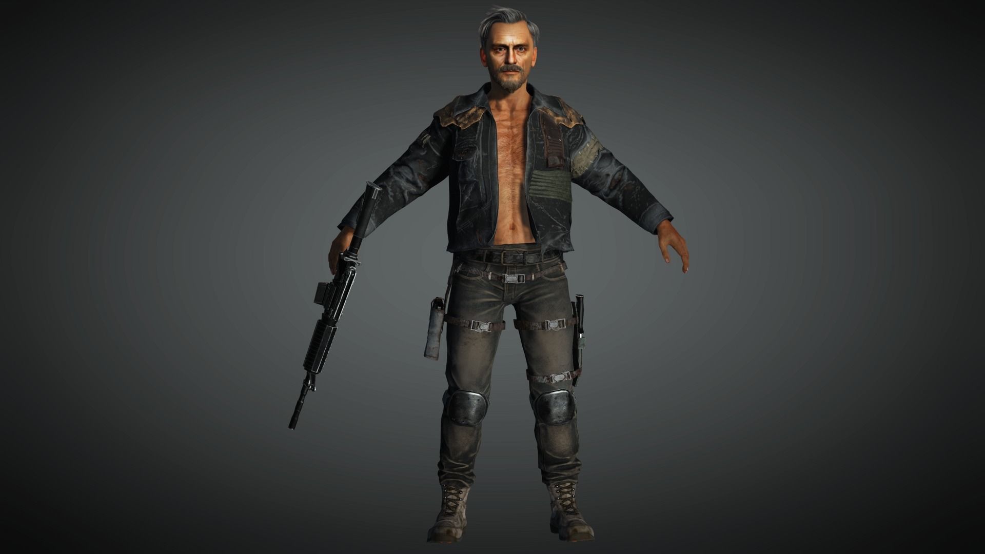 AAA Apocalypse Male Character 04 Low-poly 3D model_3
