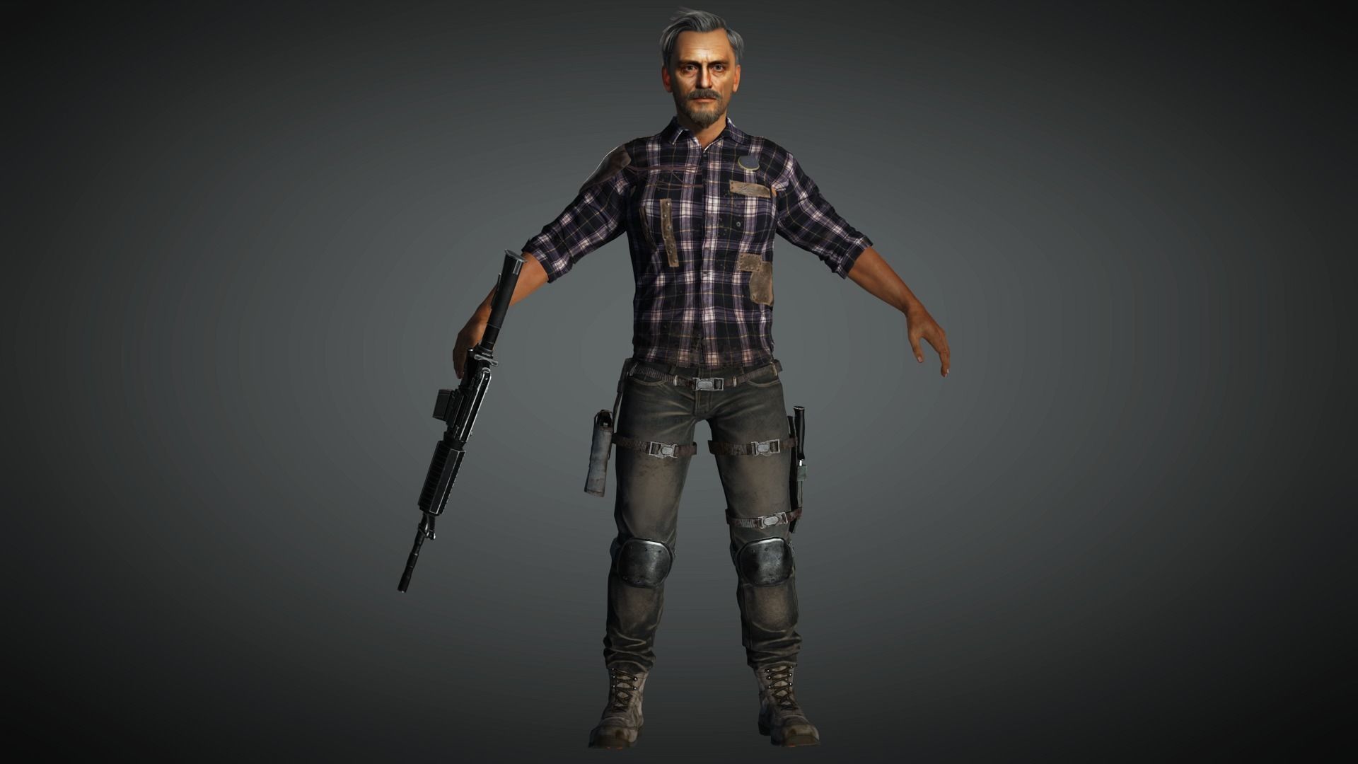 AAA Apocalypse Male Character 04 Low-poly 3D model_2