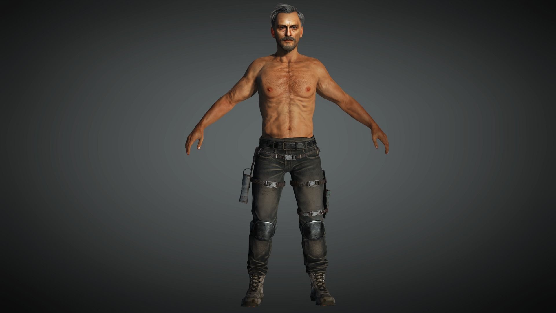 AAA Apocalypse Male Character 04 Low-poly 3D model_5