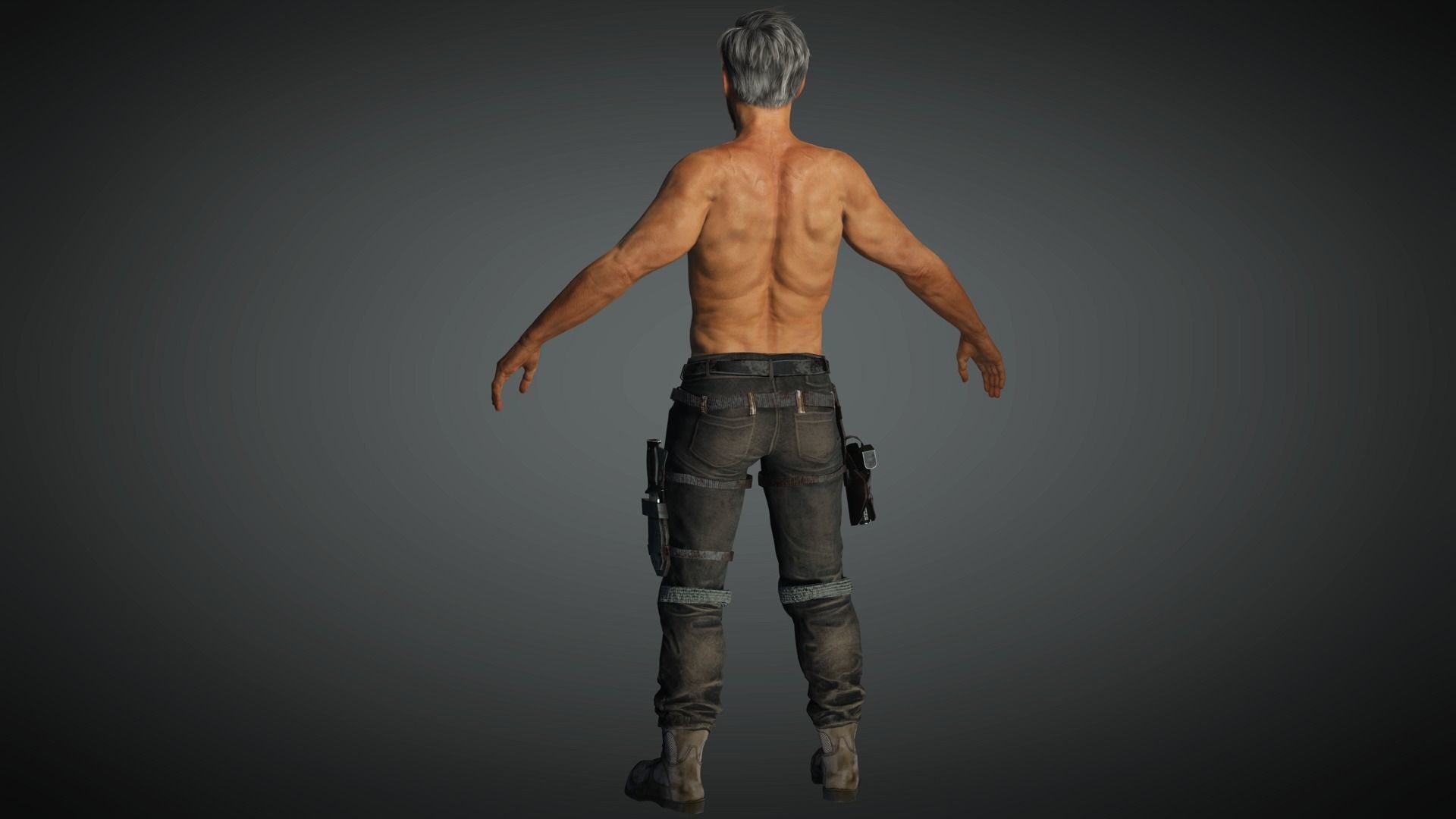 AAA Apocalypse Male Character 04 Low-poly 3D model_10