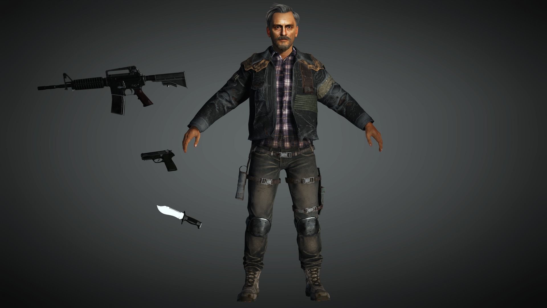 AAA Apocalypse Male Character 04 Low-poly 3D model_4