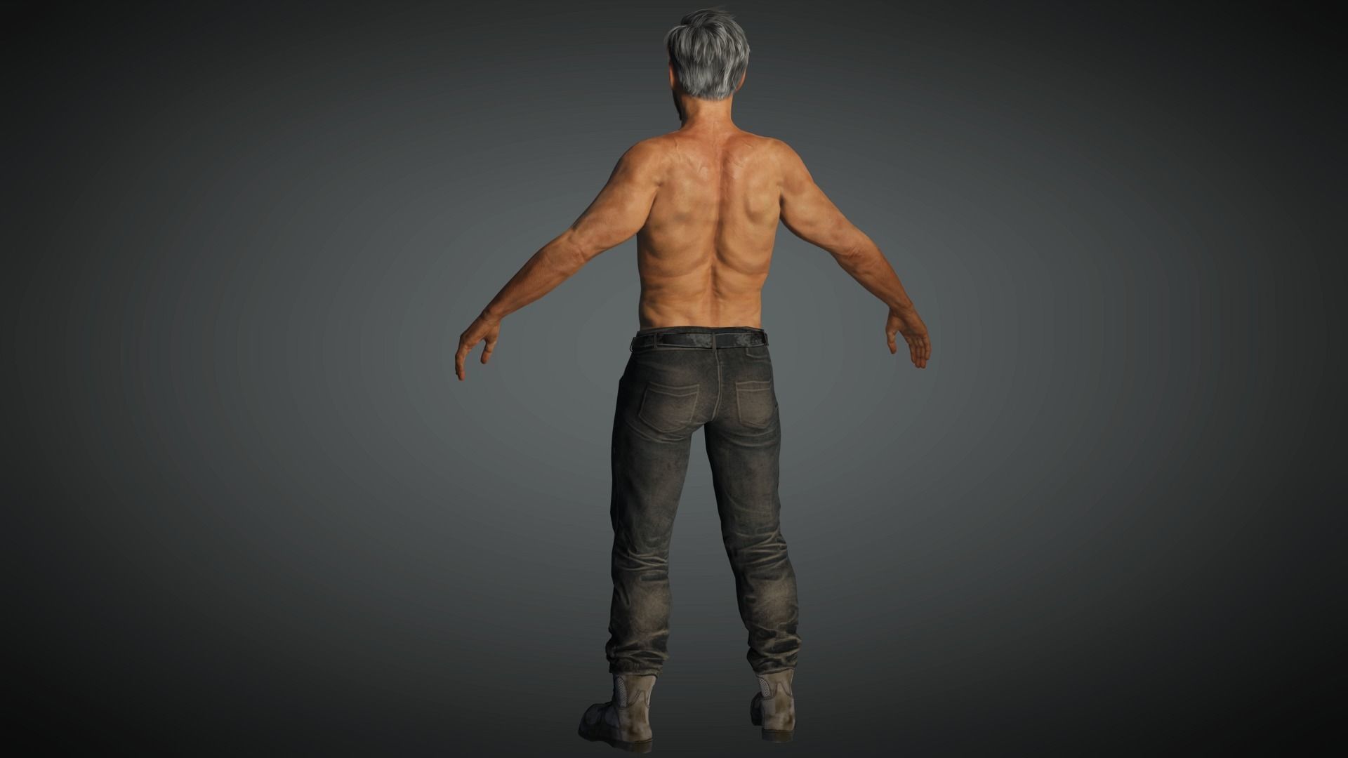AAA Apocalypse Male Character 04 Low-poly 3D model_11