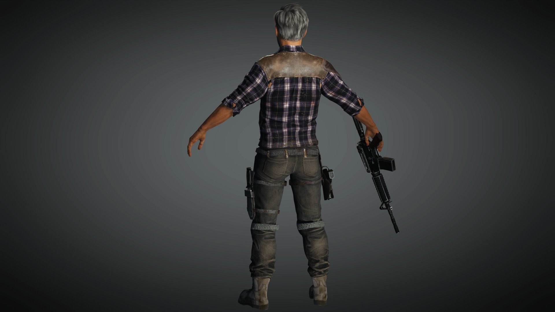 AAA Apocalypse Male Character 04 Low-poly 3D model_9