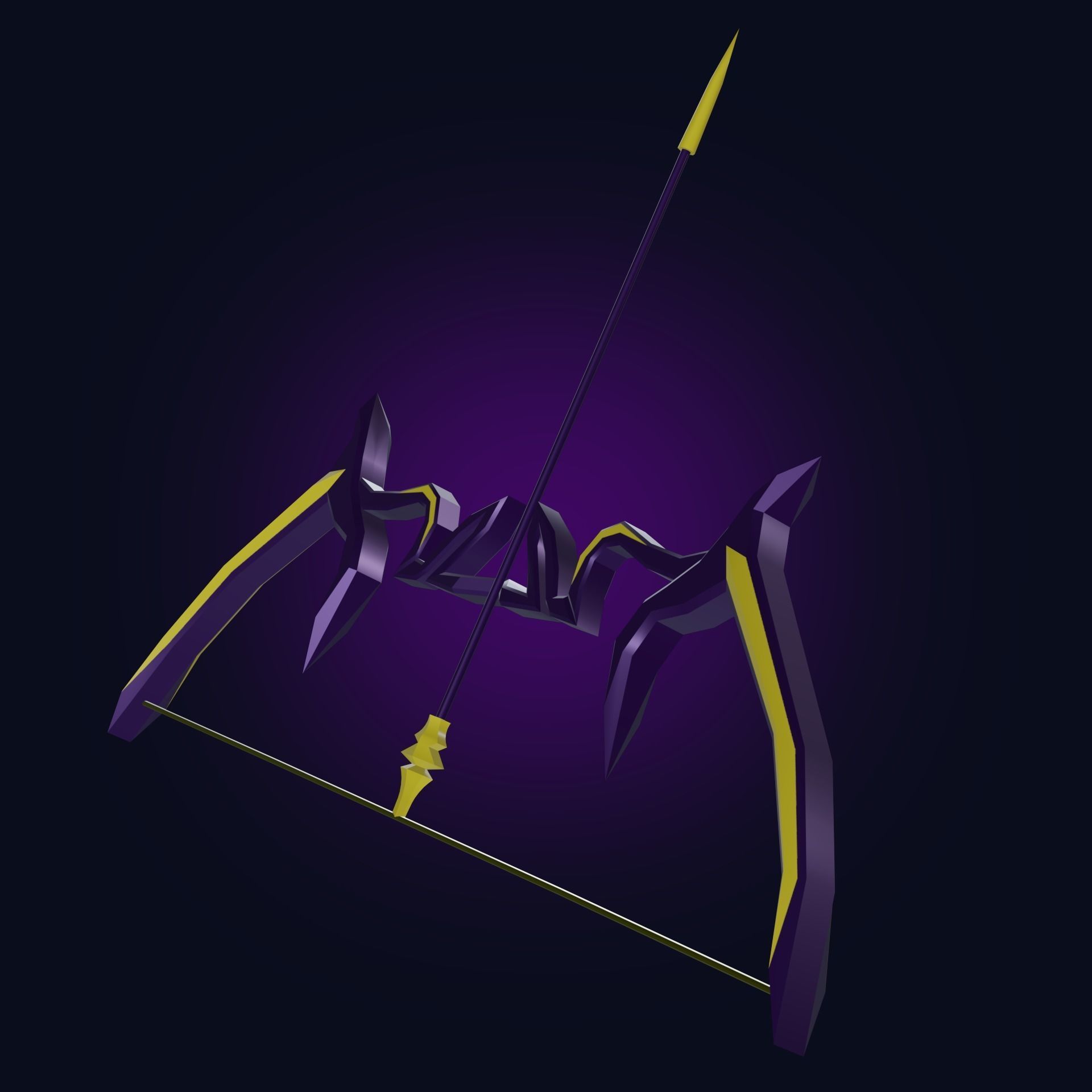 Stylized bow weapon PBR low-poly game ready Low-poly 3D model_2