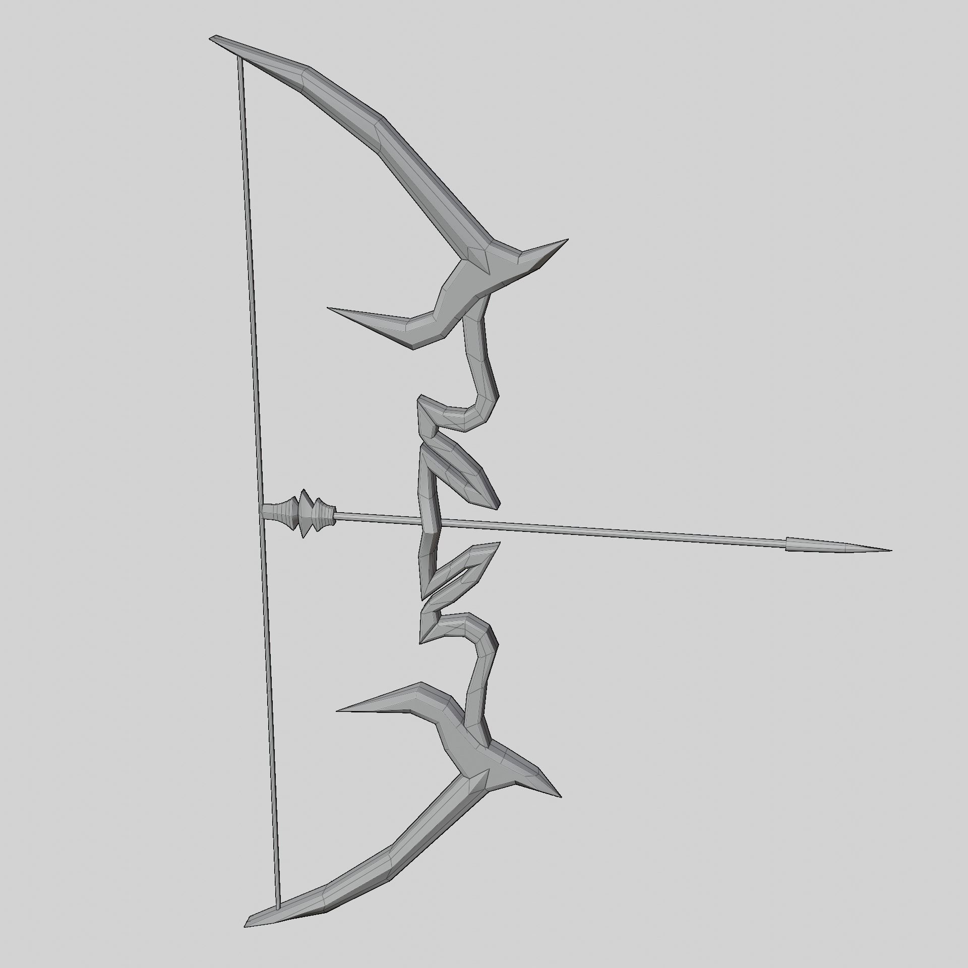 Stylized bow weapon PBR low-poly game ready Low-poly 3D model_3