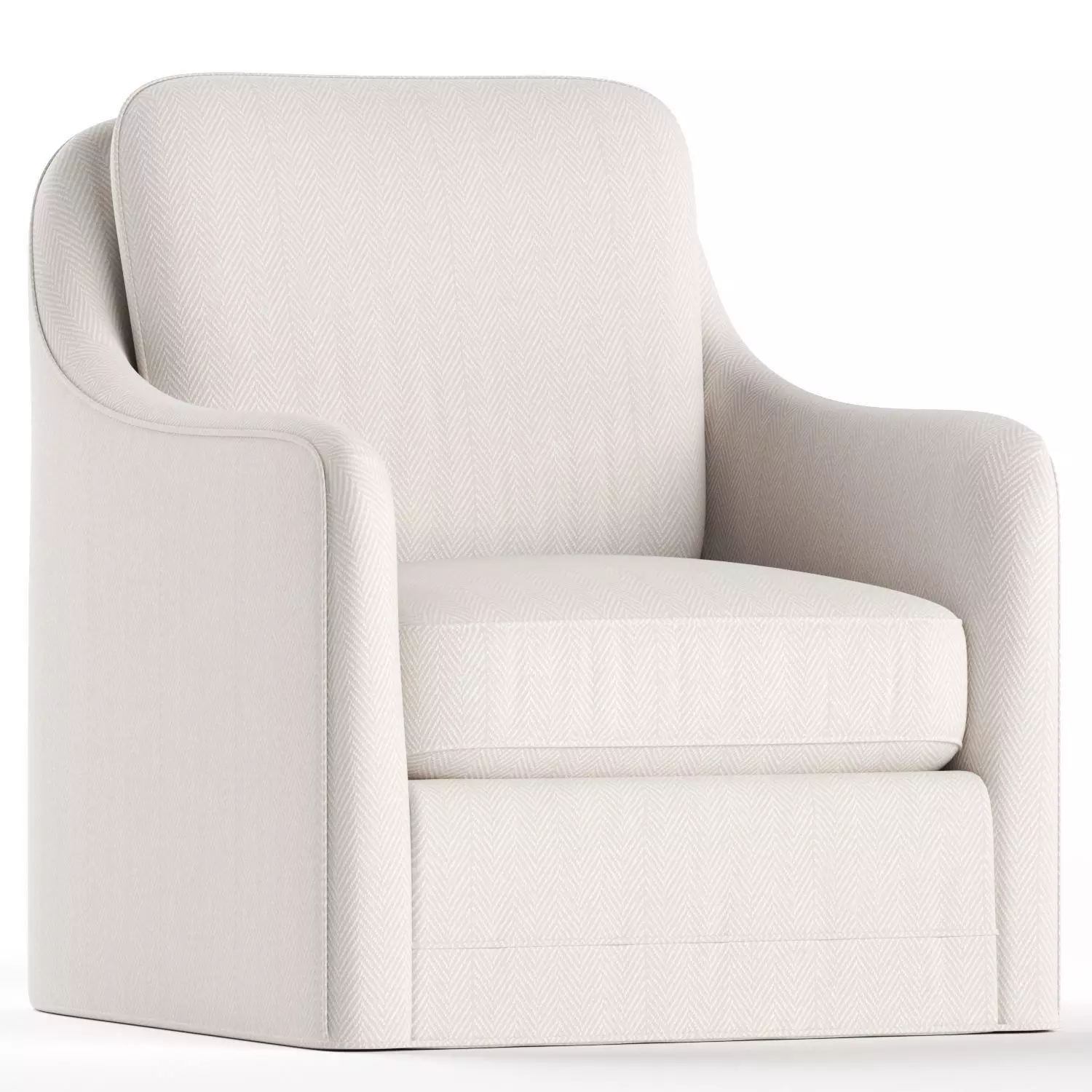 Wide Swivel Down Cushion Armchair 3D model