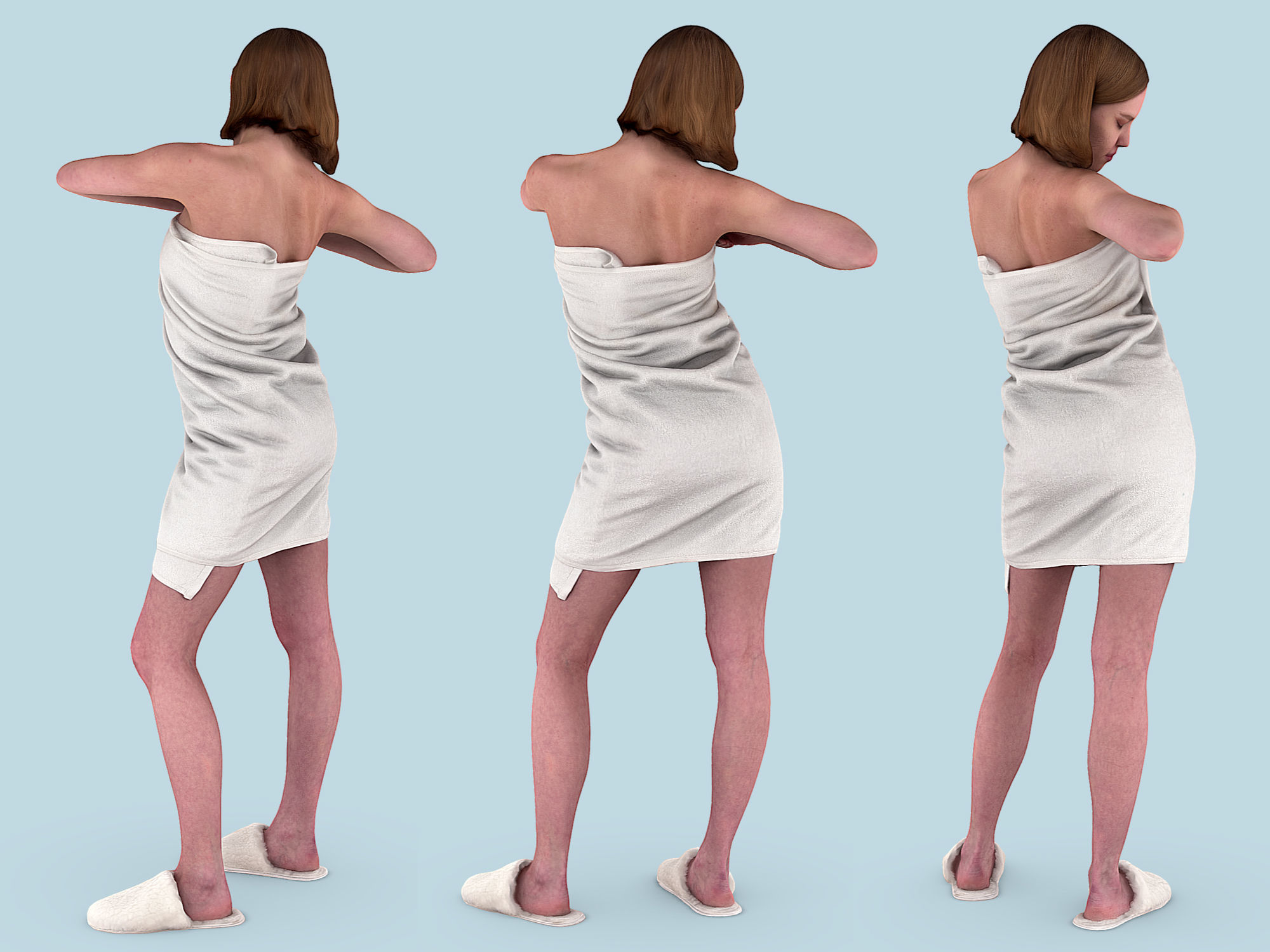 Girl in Towel 3D model_4