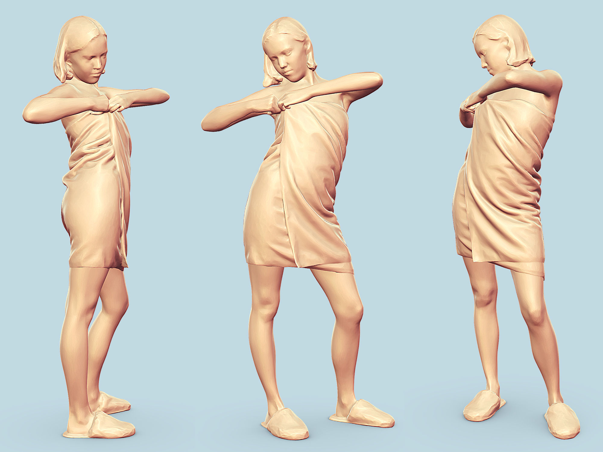Girl in Towel 3D model_2