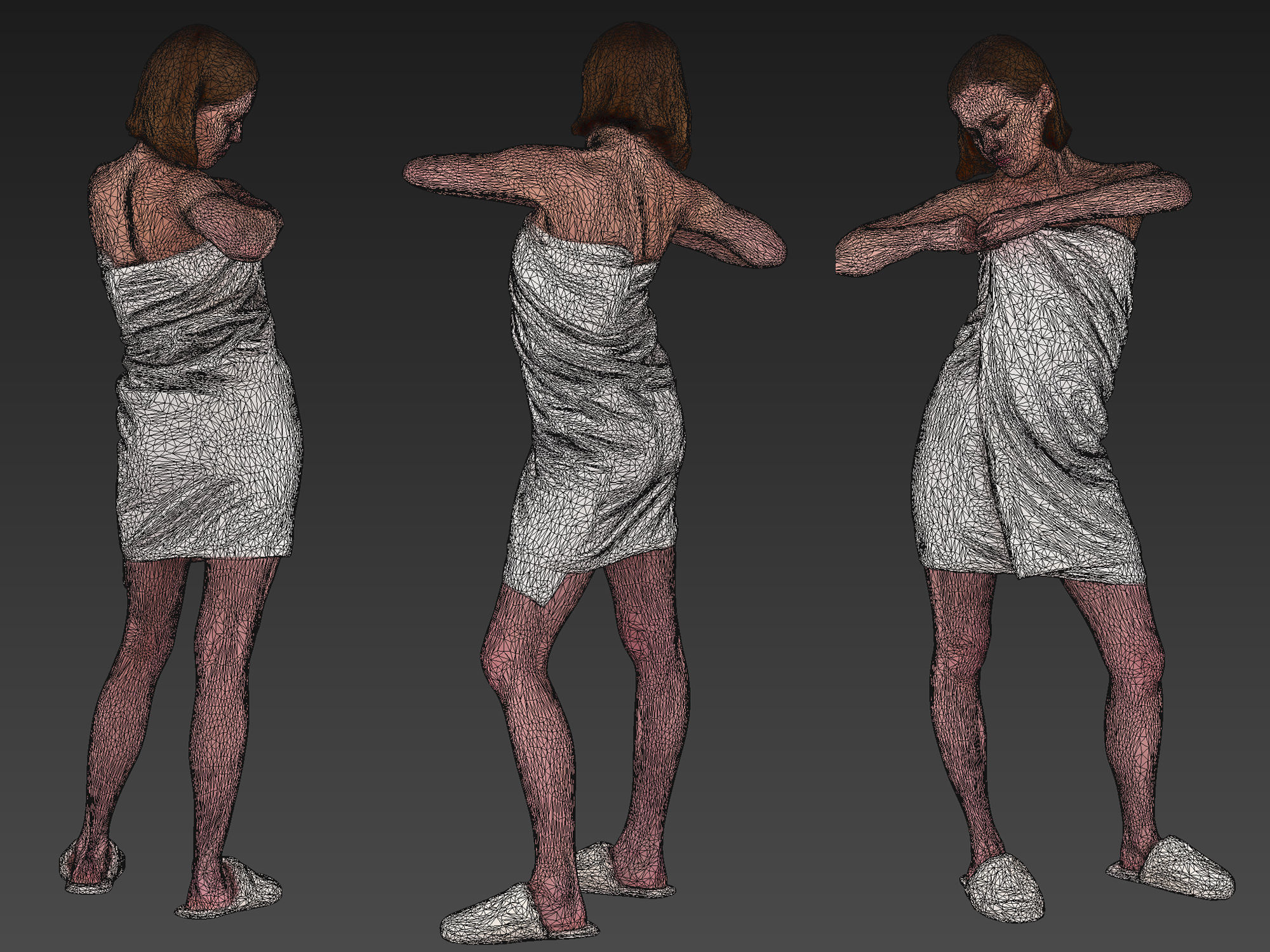 Girl in Towel 3D model_9