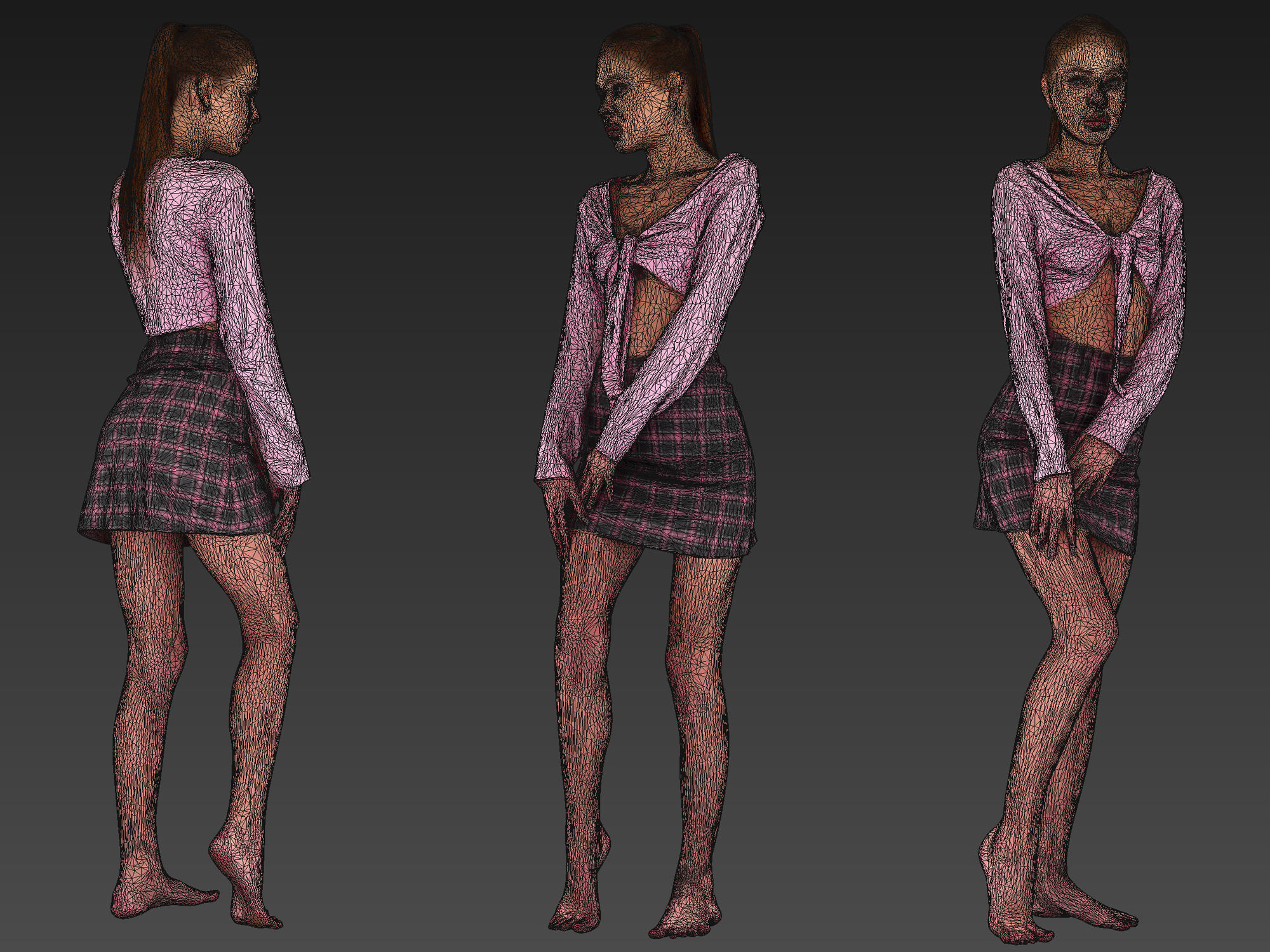 Hottie in a Pink 3D model_9