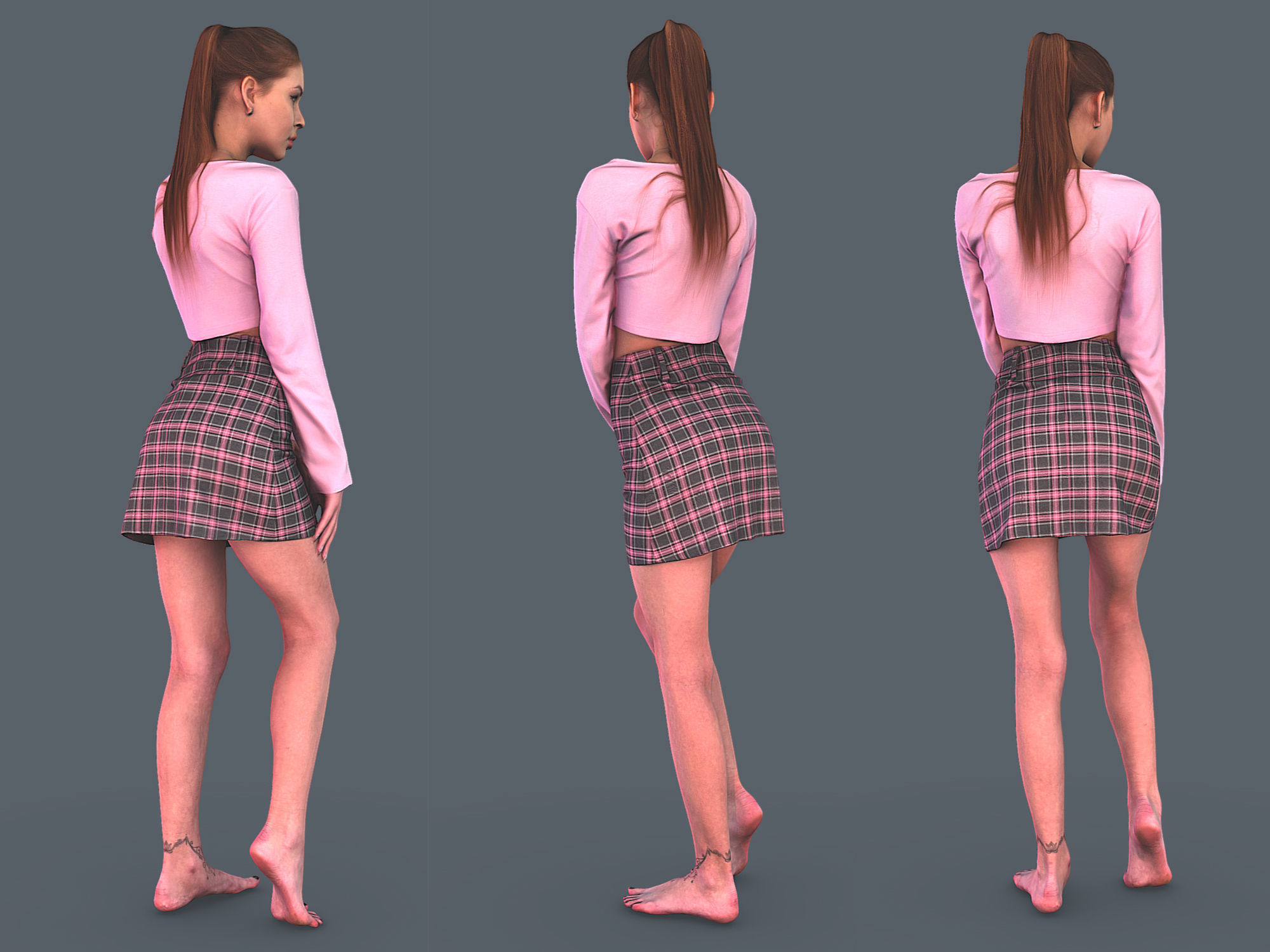 Hottie in a Pink 3D model_3