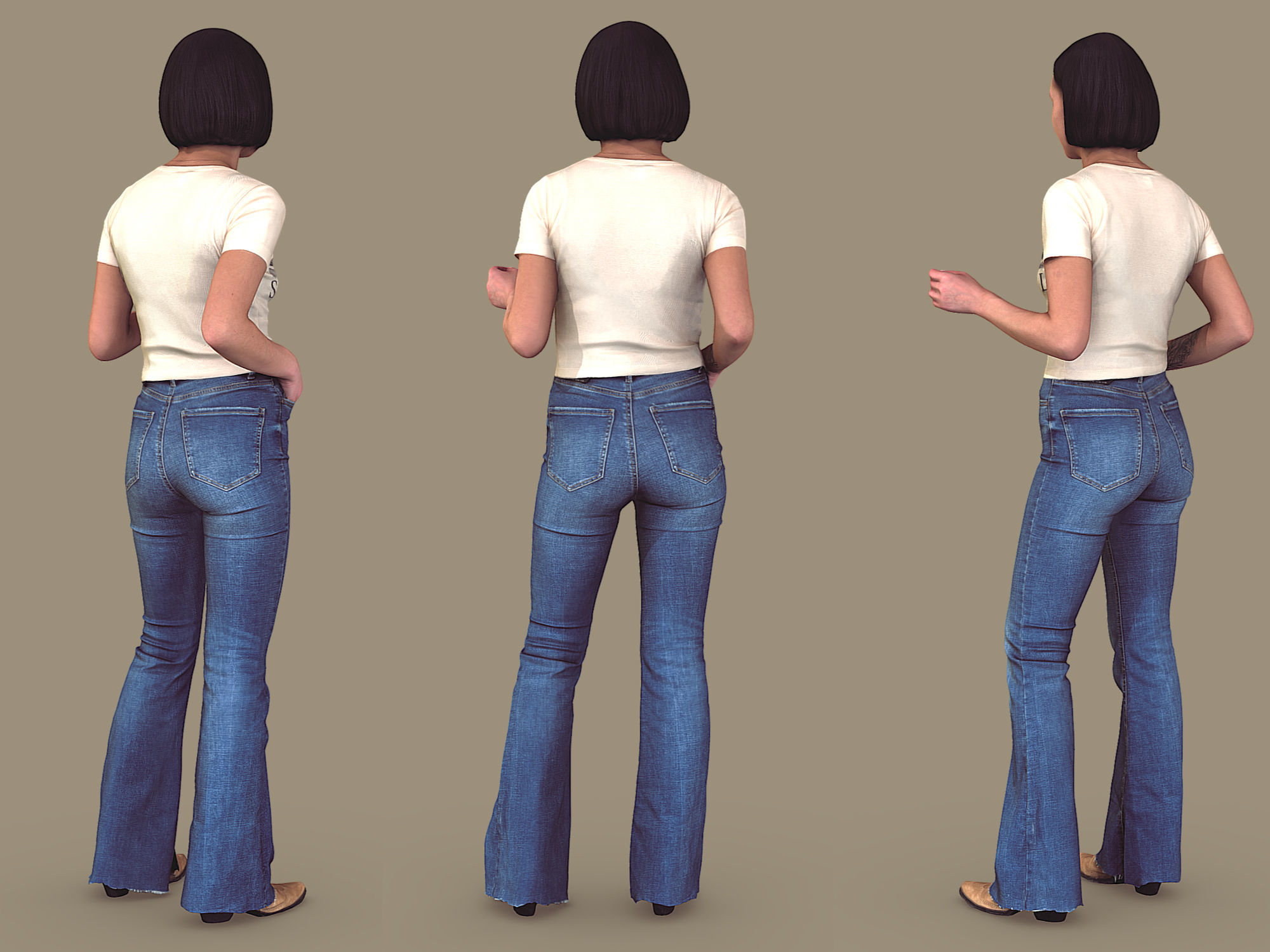 Slender Tanned Girl 3D model_3