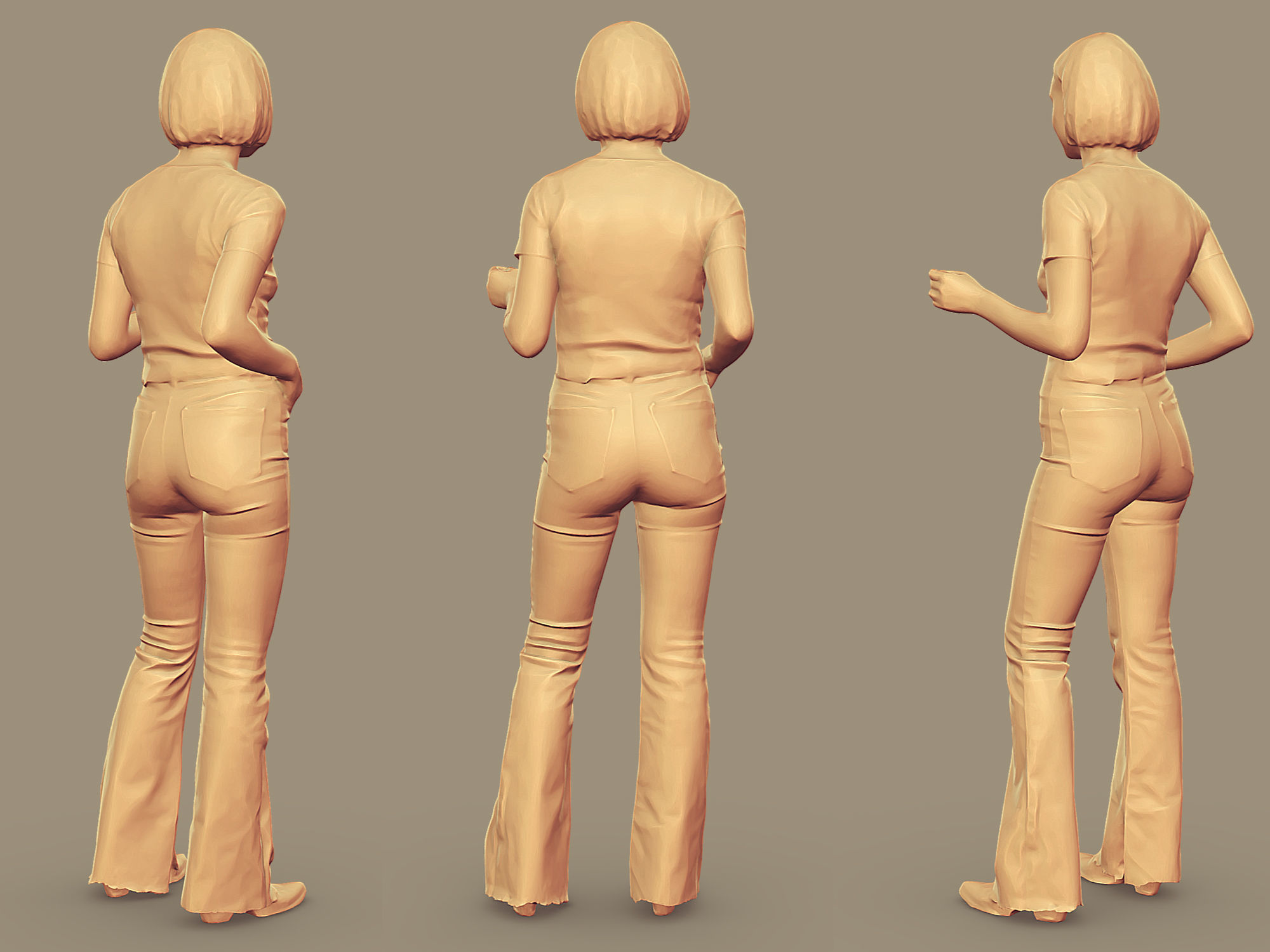 Slender Tanned Girl 3D model_5