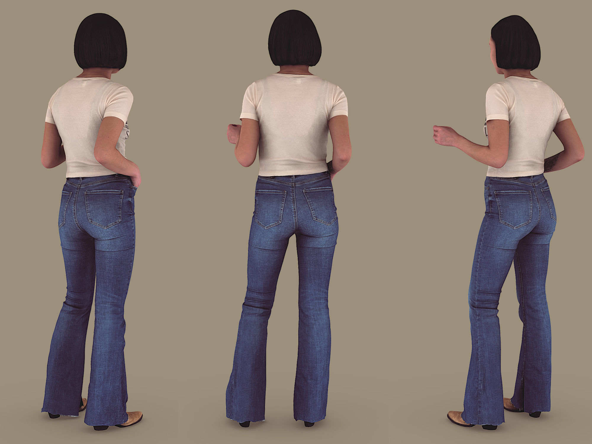 Slender Tanned Girl 3D model_4