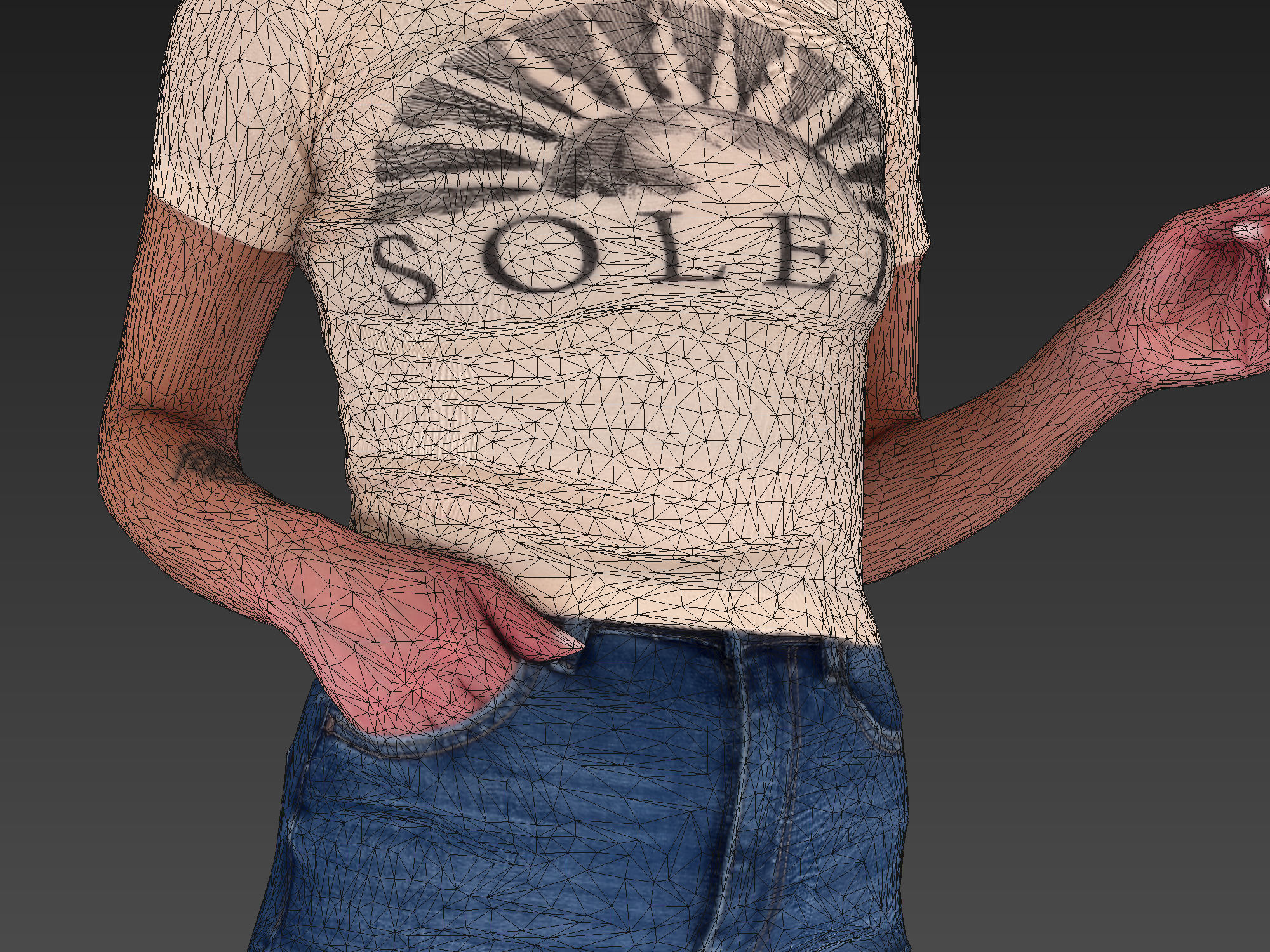 Slender Tanned Girl 3D model_7