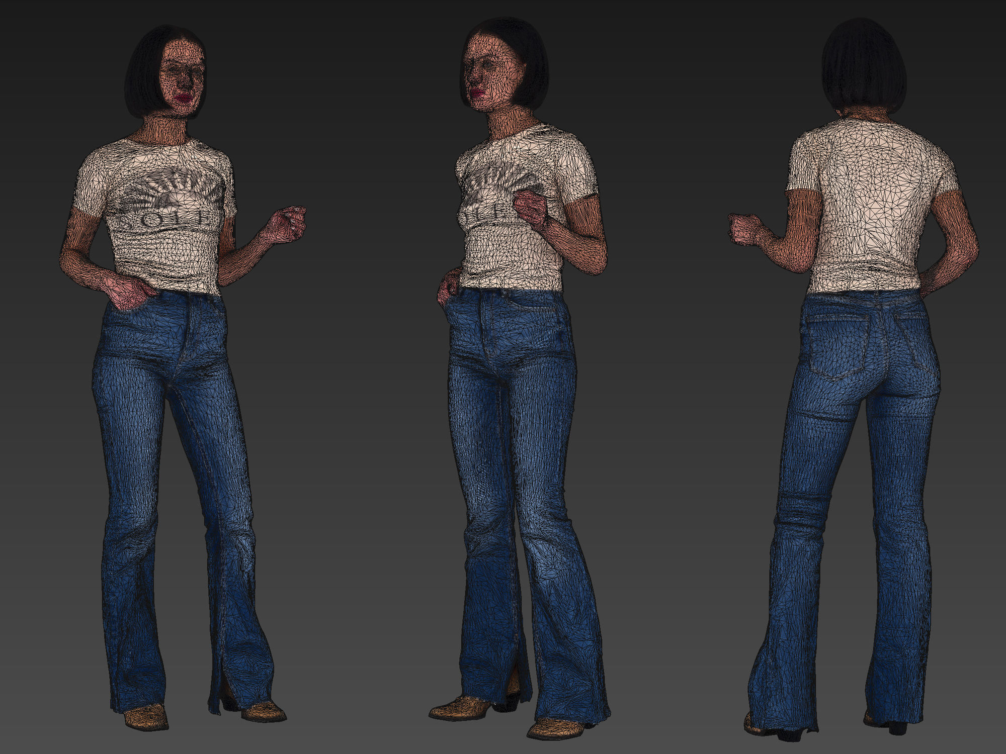 Slender Tanned Girl 3D model_9