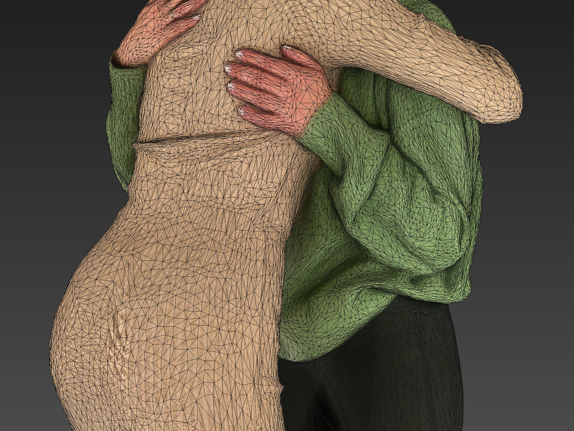 Girls Hugs 3D model_7