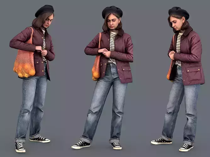 Girl with Oranges 3D model