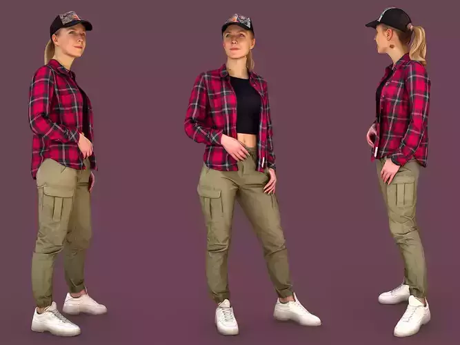 Girl in a Plaid Shirt 3D model