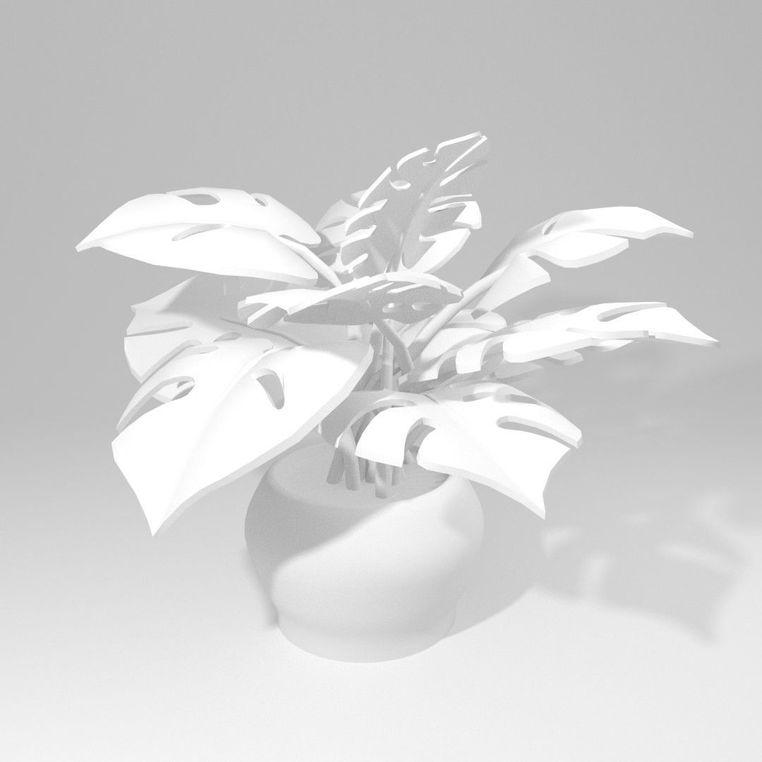 Plant Pot Low-poly 3D model_1