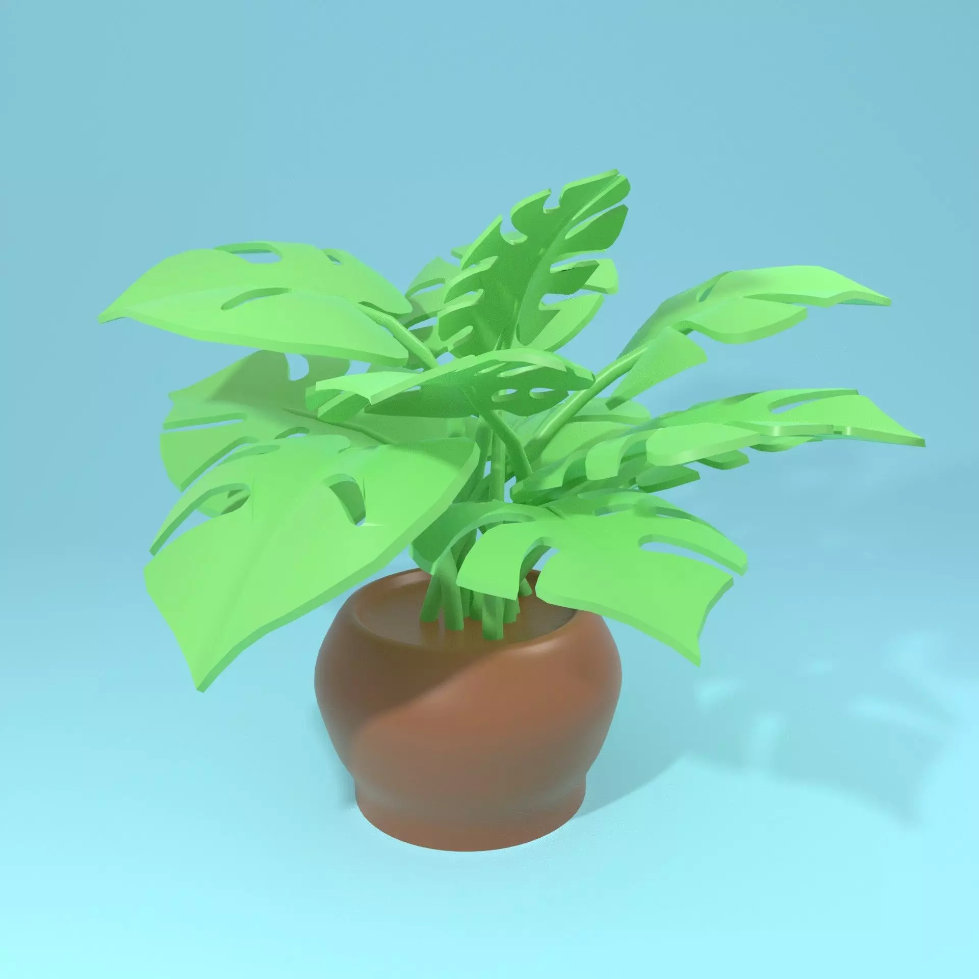 Plant Pot Low-poly 3D model_0