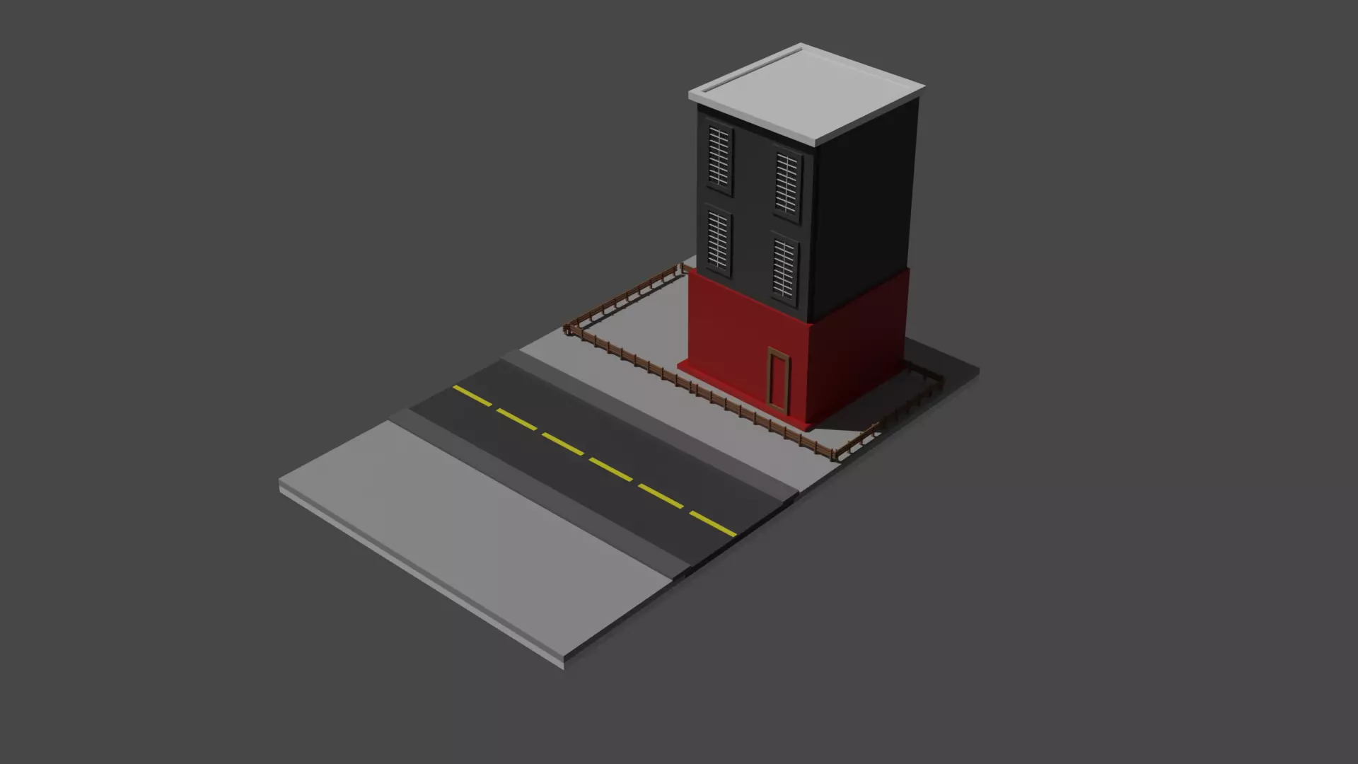 Low-poly bulding building 3D model