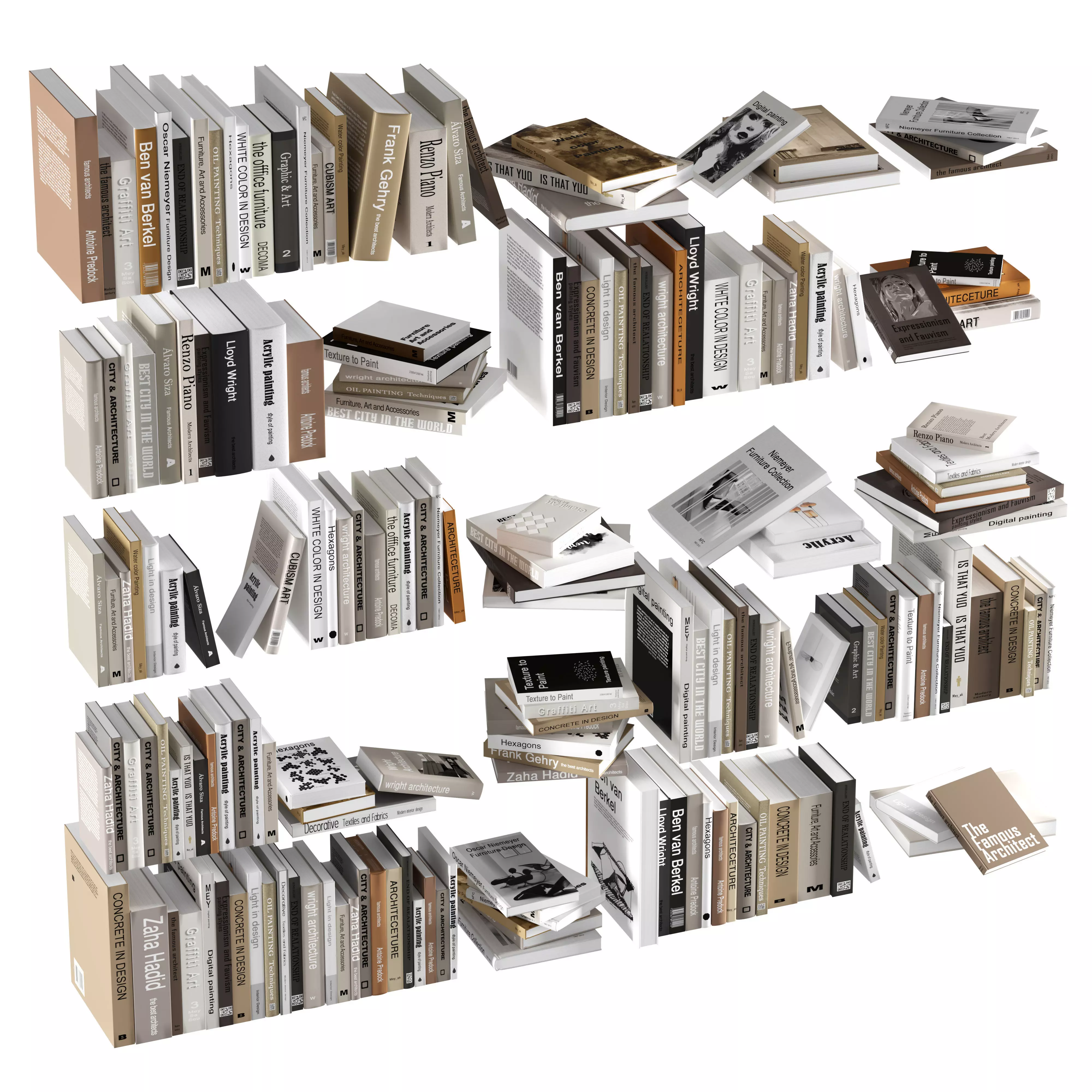 book collection set3 3D model_0