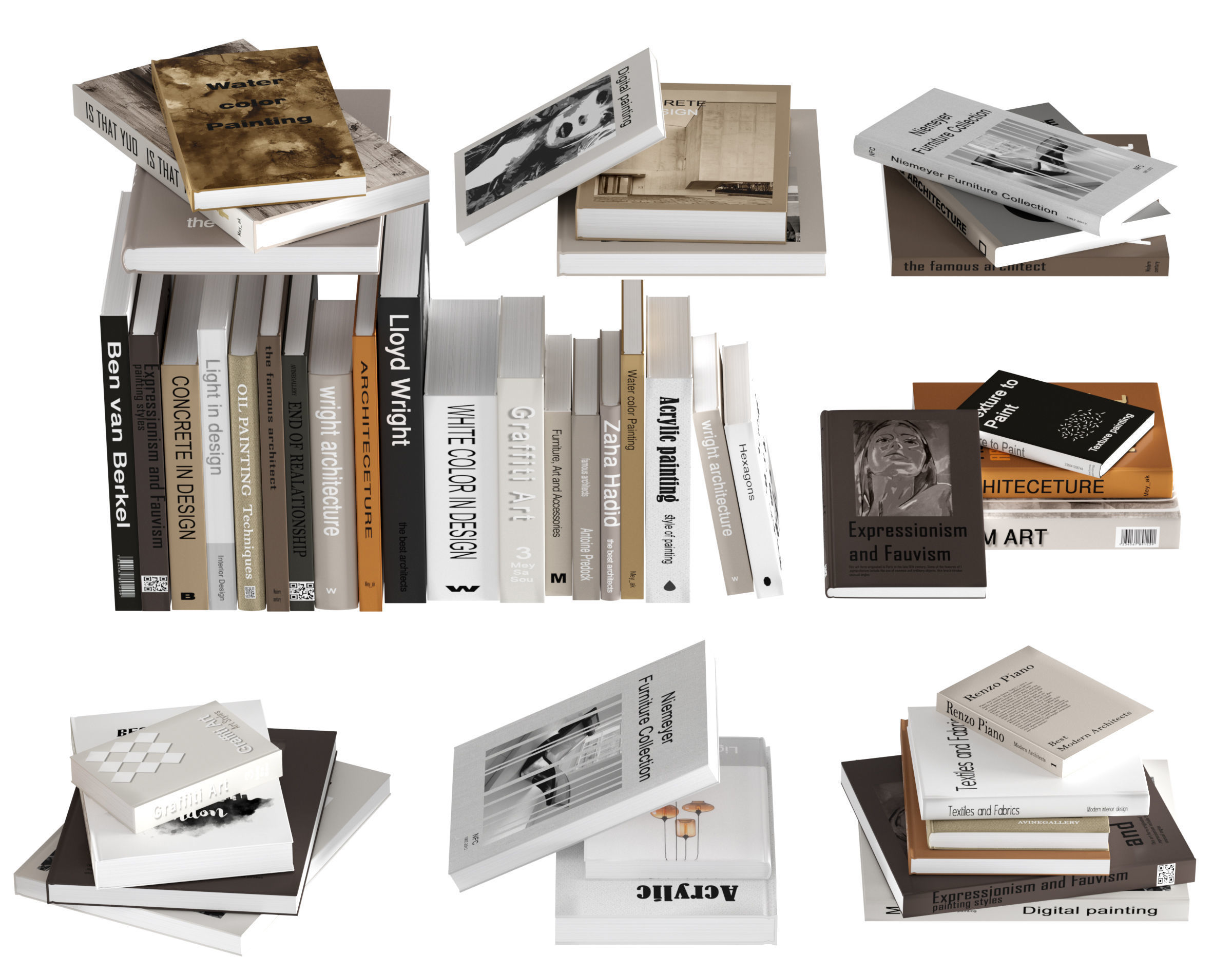 book collection set3 3D model_2