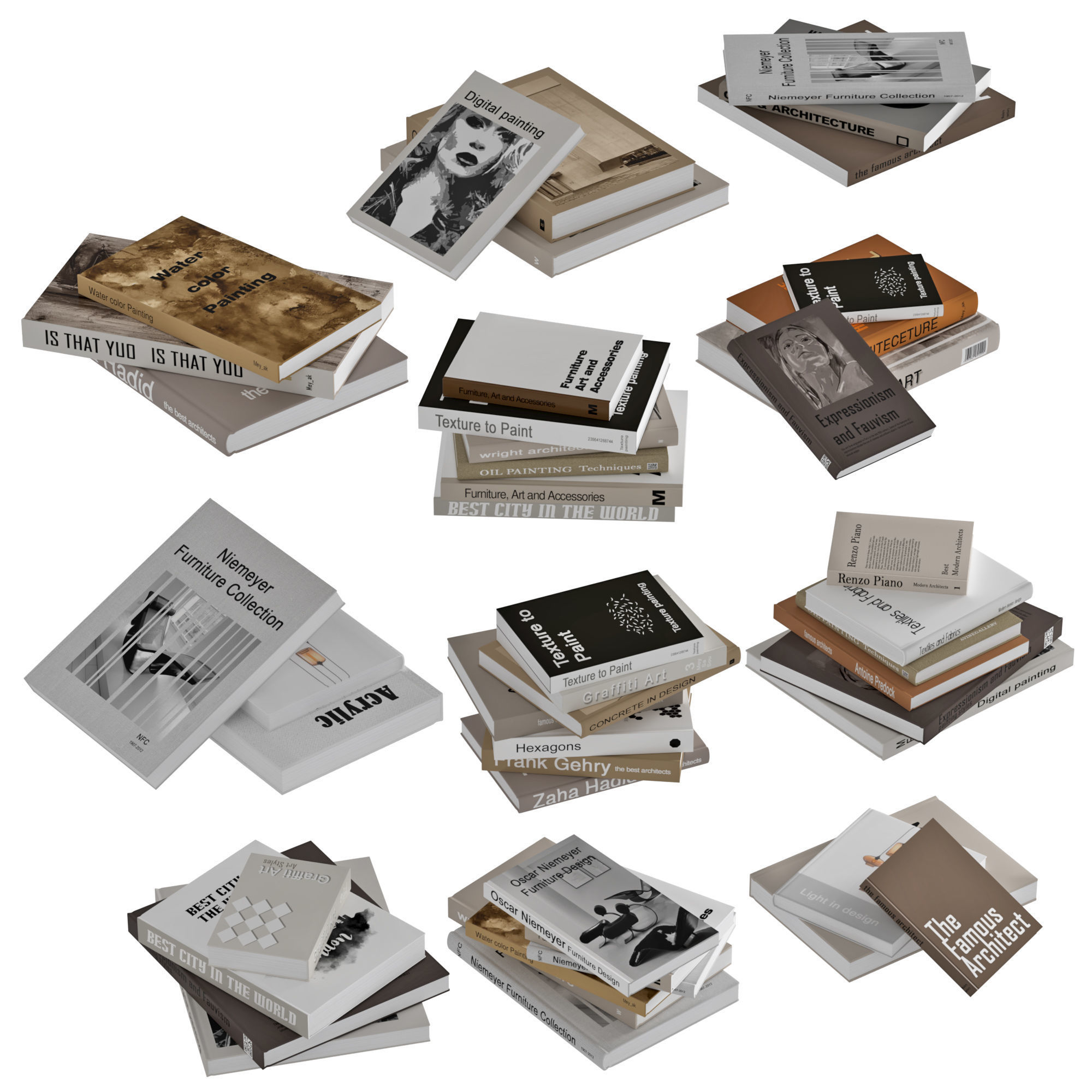 book collection set3 3D model_4