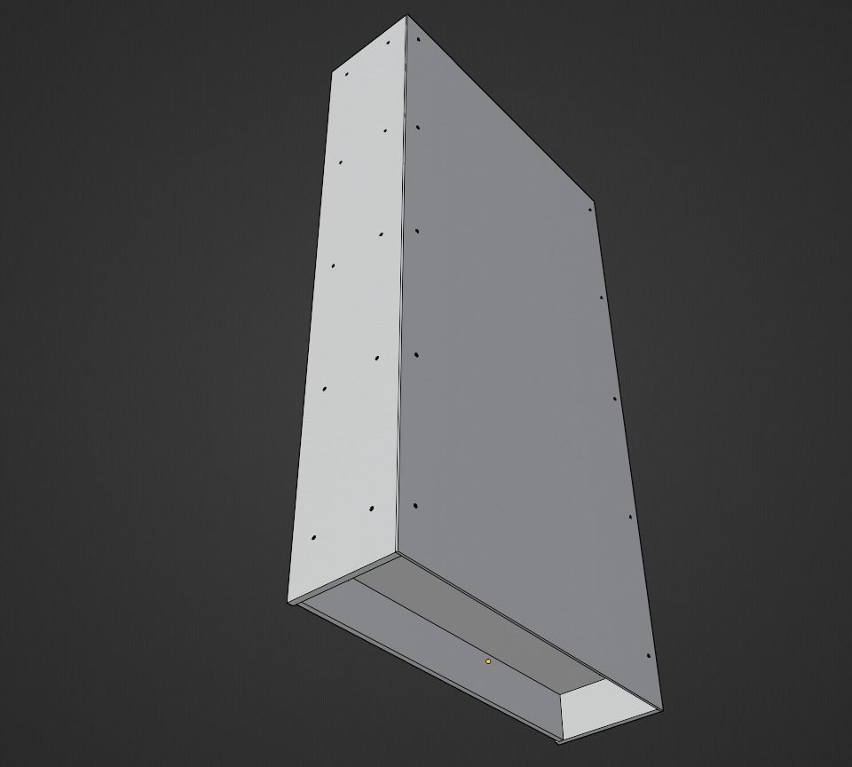 Tall Wooden 4-Row Shelf Low-poly 3D model_14