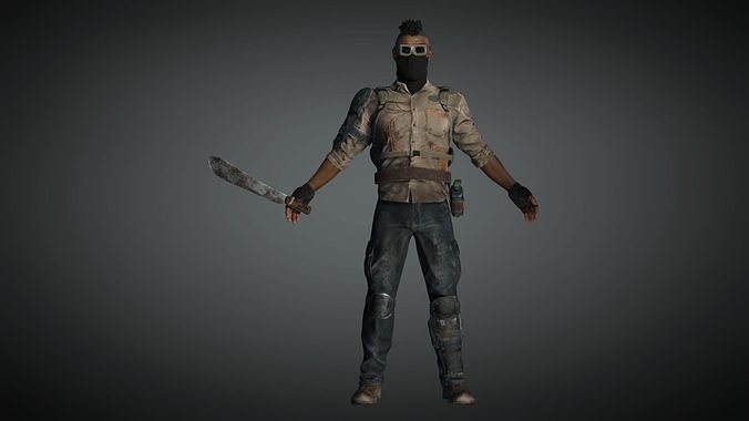 AAA Apocalypse Male Character 05 Low-poly 3D model