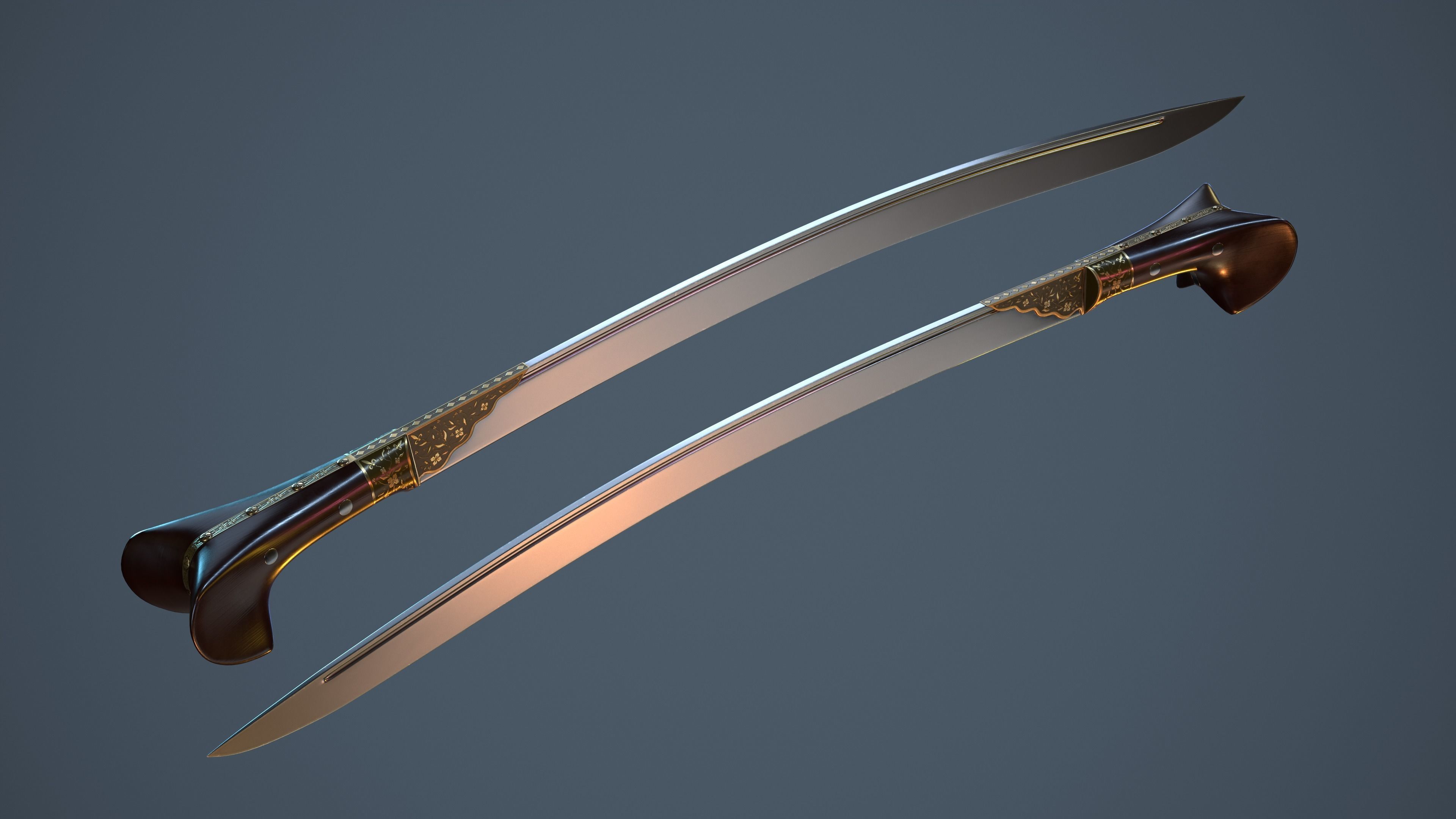 Turkish scimitar 3D model_5