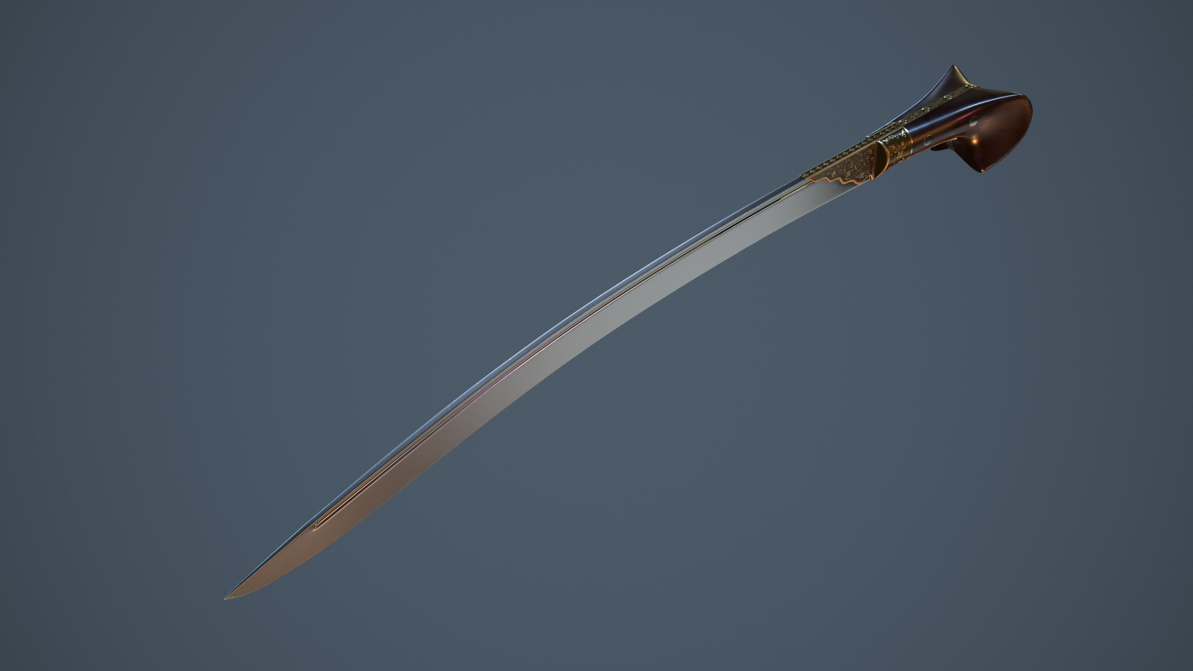Turkish scimitar 3D model_12