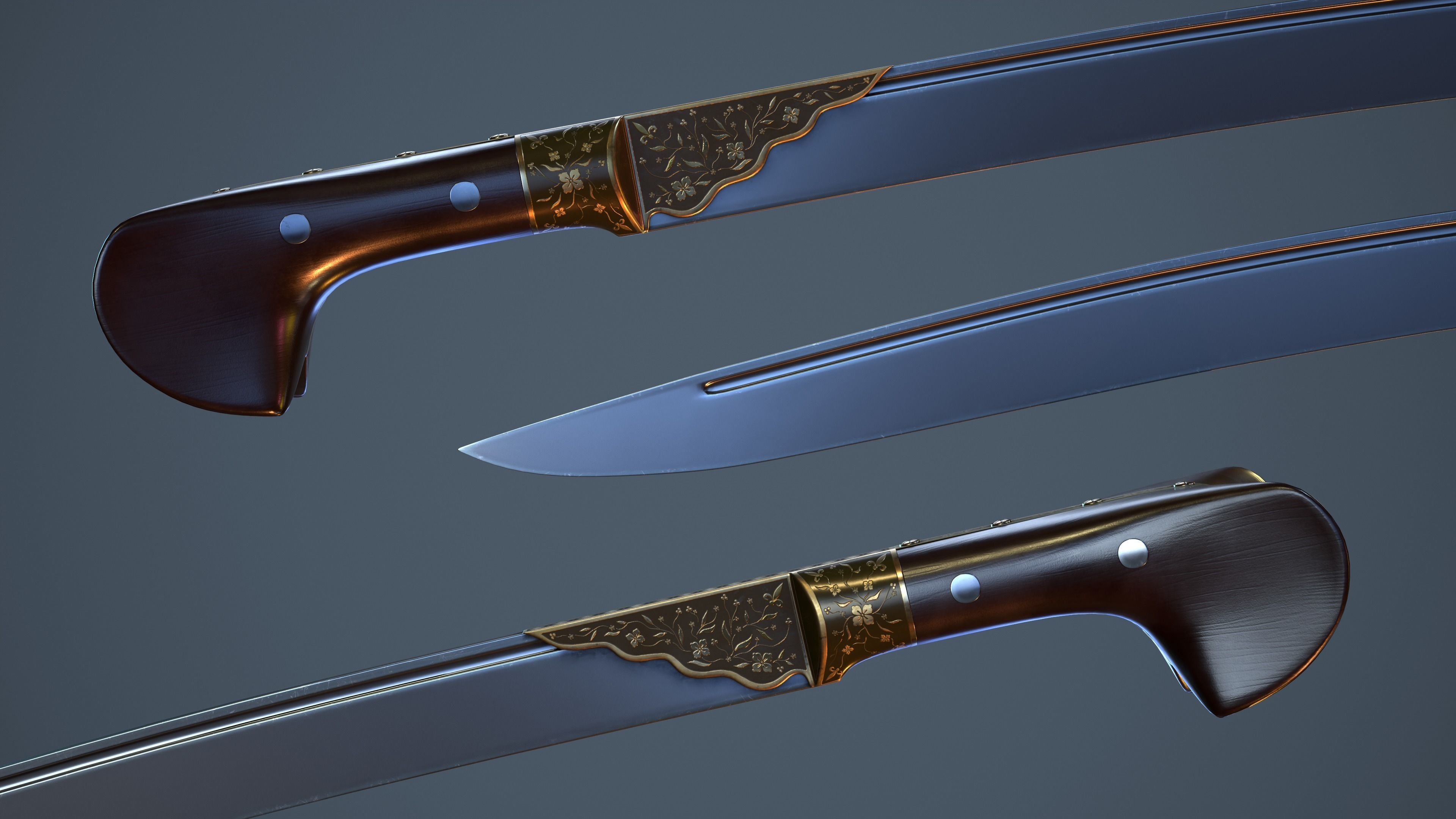 Turkish scimitar 3D model_3
