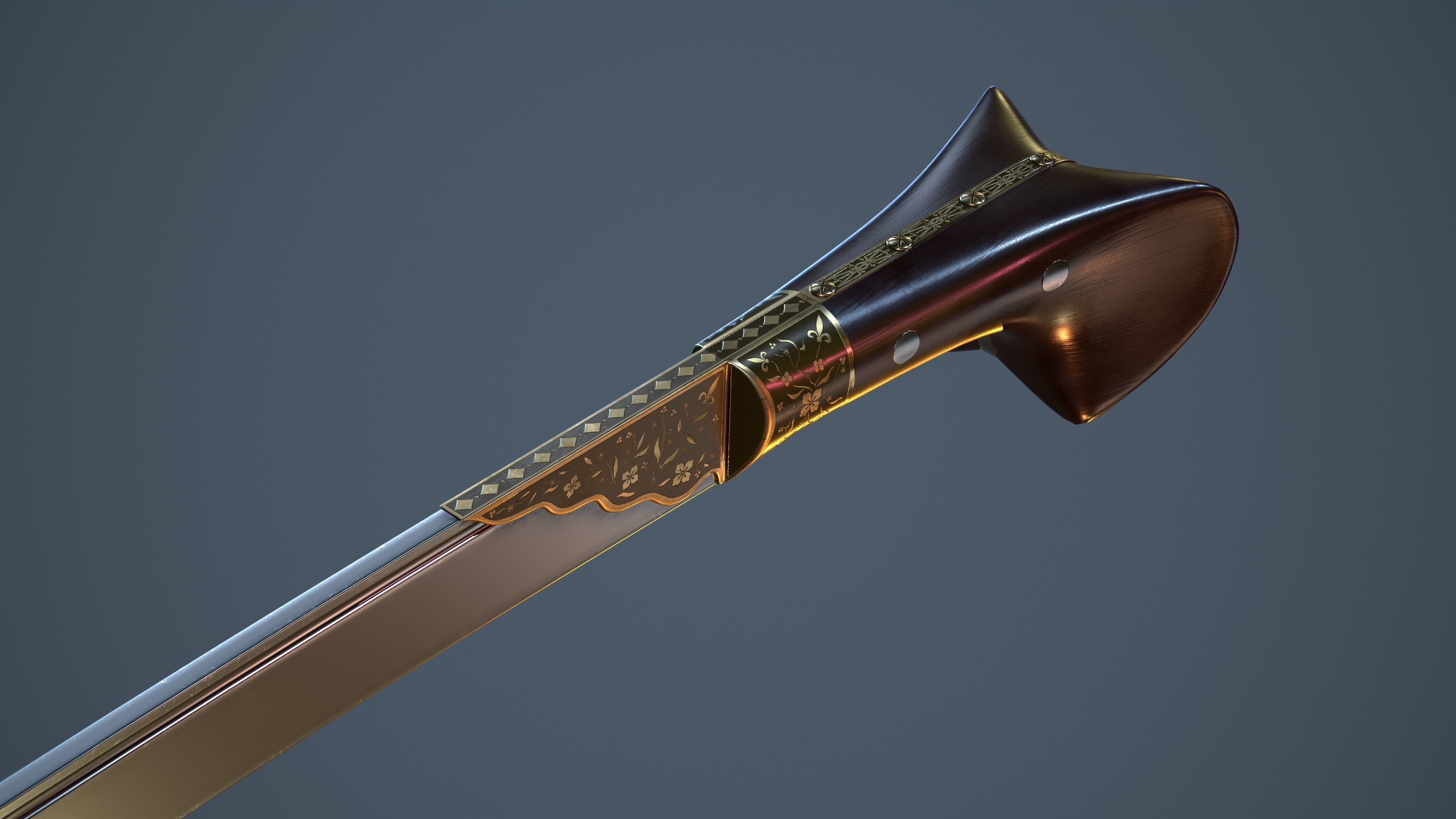 Turkish scimitar 3D model_1