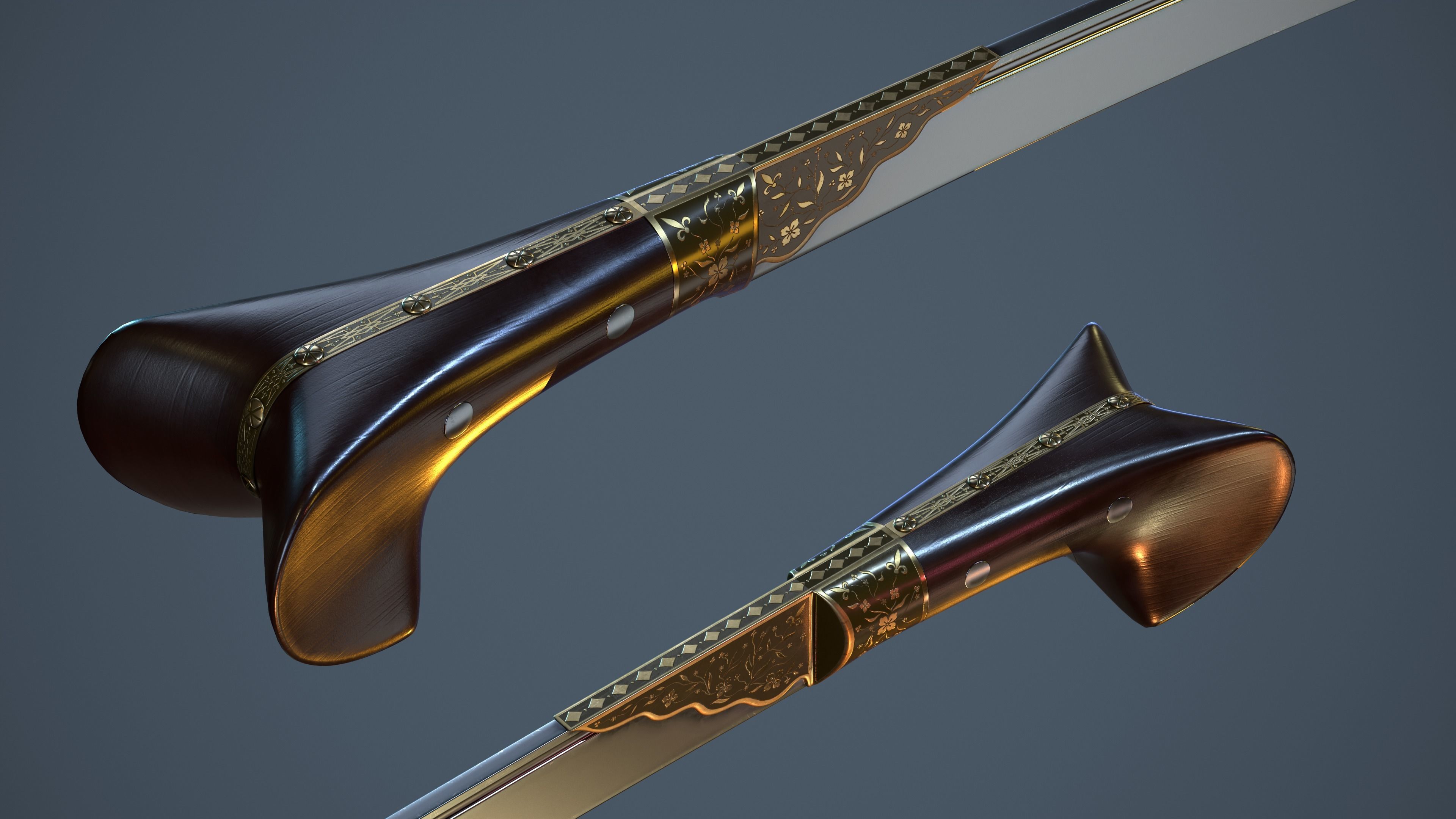 Turkish scimitar 3D model_2
