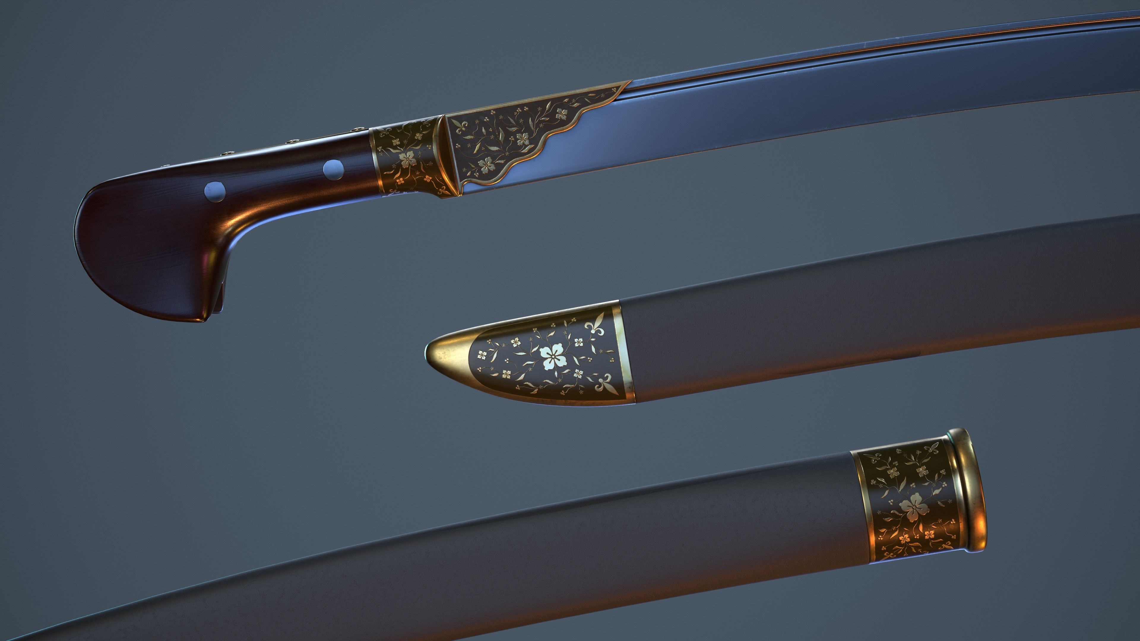 Turkish scimitar 3D model_4