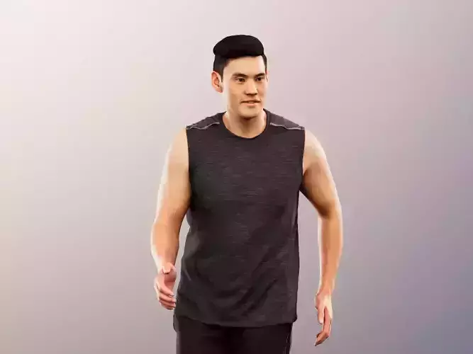 Karl 12695 - Athletic Asian Man Running