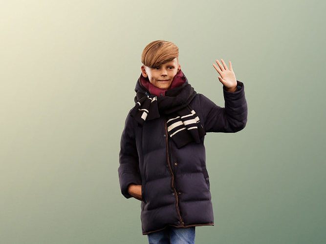 Leonard 12526 - Waving Boy In Winter Outfit Low-poly 3D model