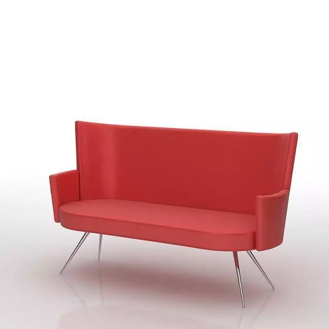 Red 1960 s Sofa 3D model_0
