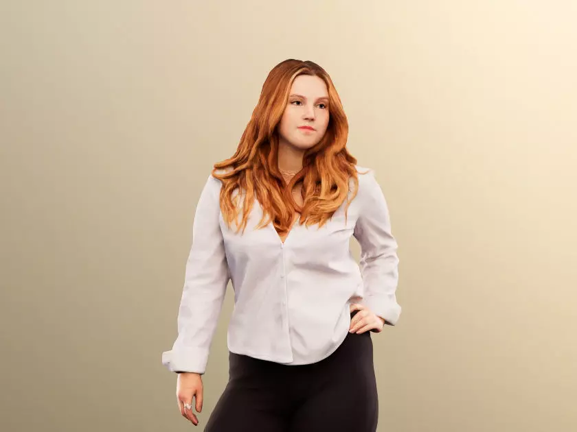 Mina 12450 - Elegant Young Woman Standing Low-poly 3D model