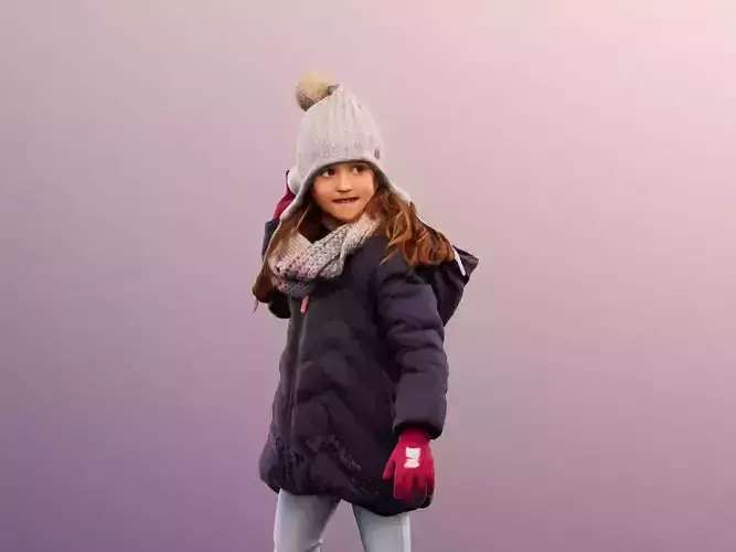 Leonie 12333 - Little Girl Throwing Snowball