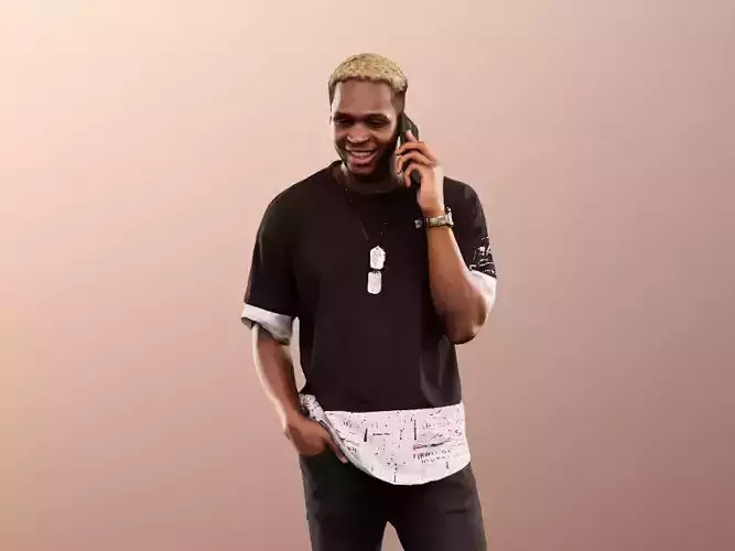 Maverick 12161 - Standing Black Man Phone Call